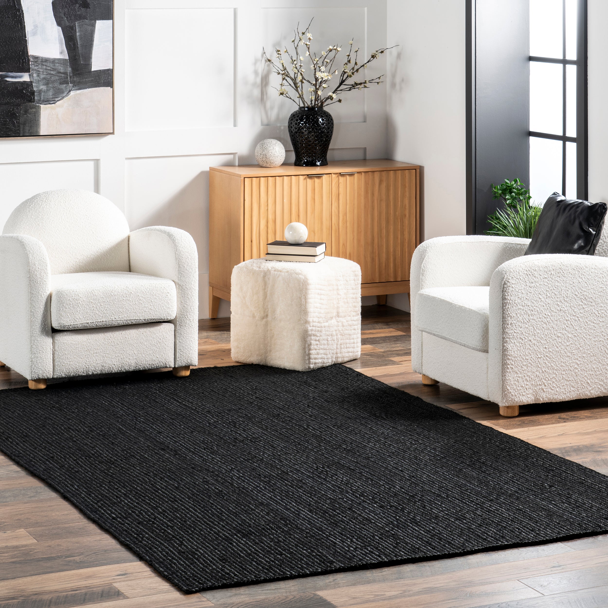 Rigo Hand Woven Farmhouse Jute Area Rug - Image 2