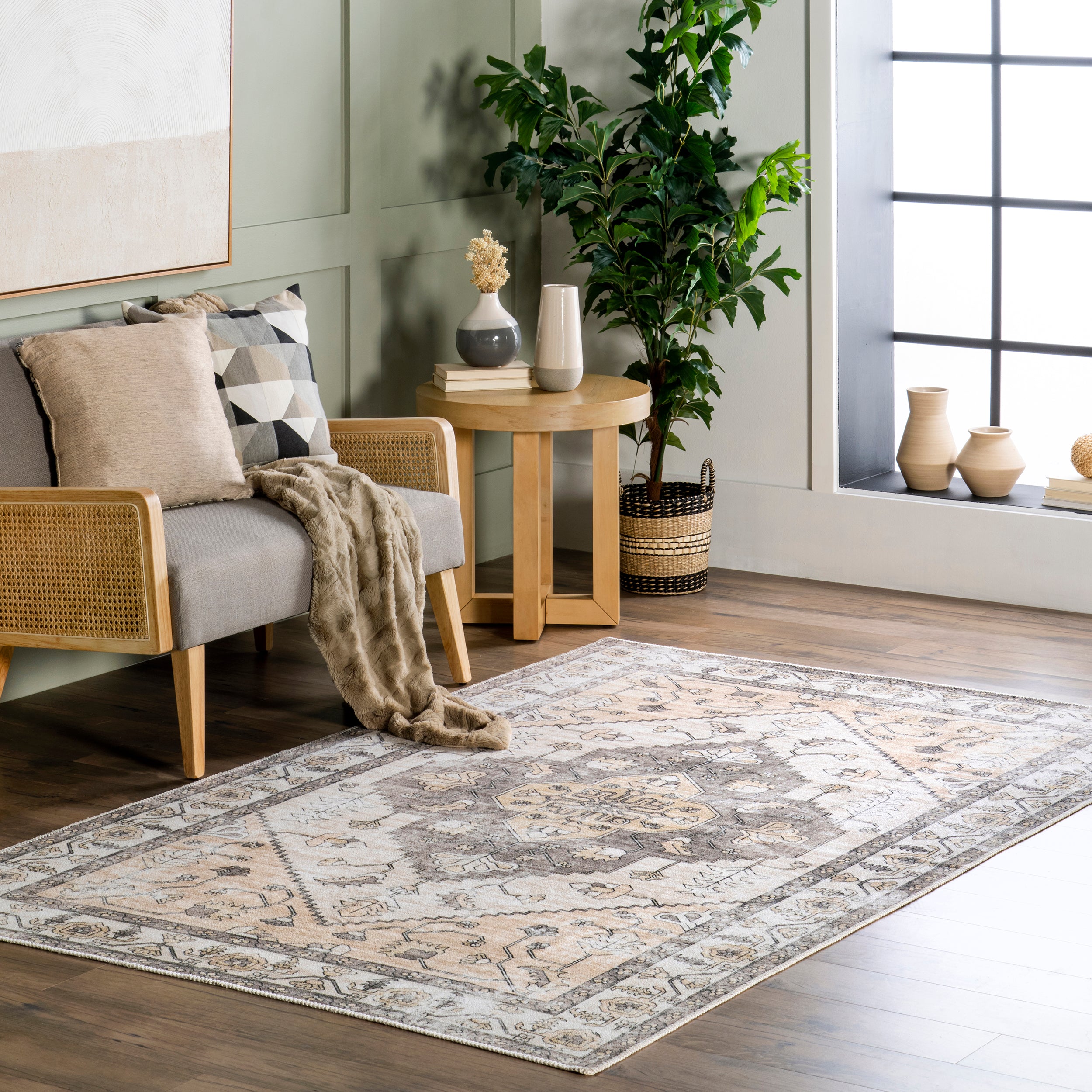 Autumn Vintage Machine Washable Area Rug - Image 2