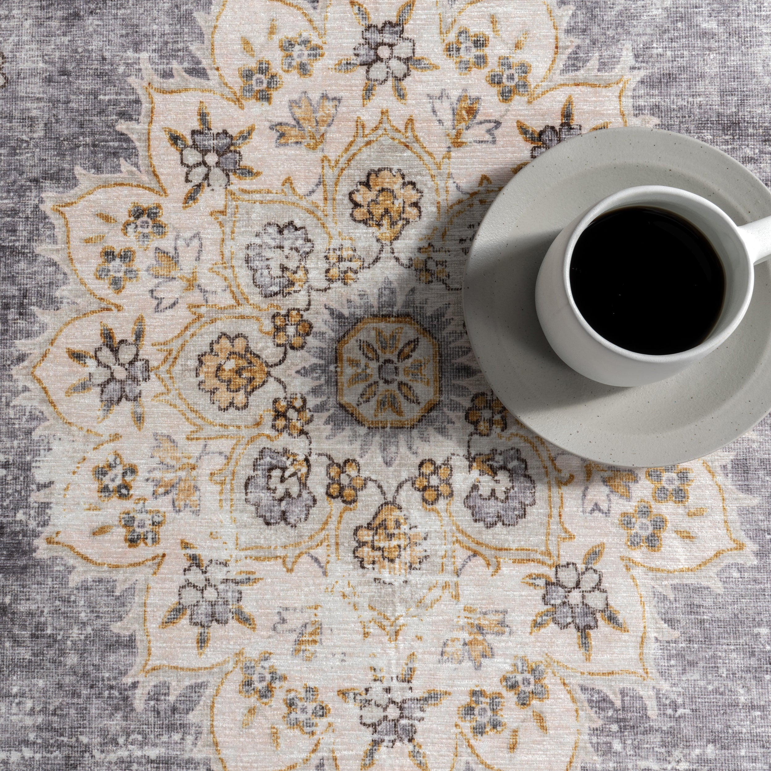 Teja SplashGuard Persian Medallion Machine Washable Area Rug - Image 16