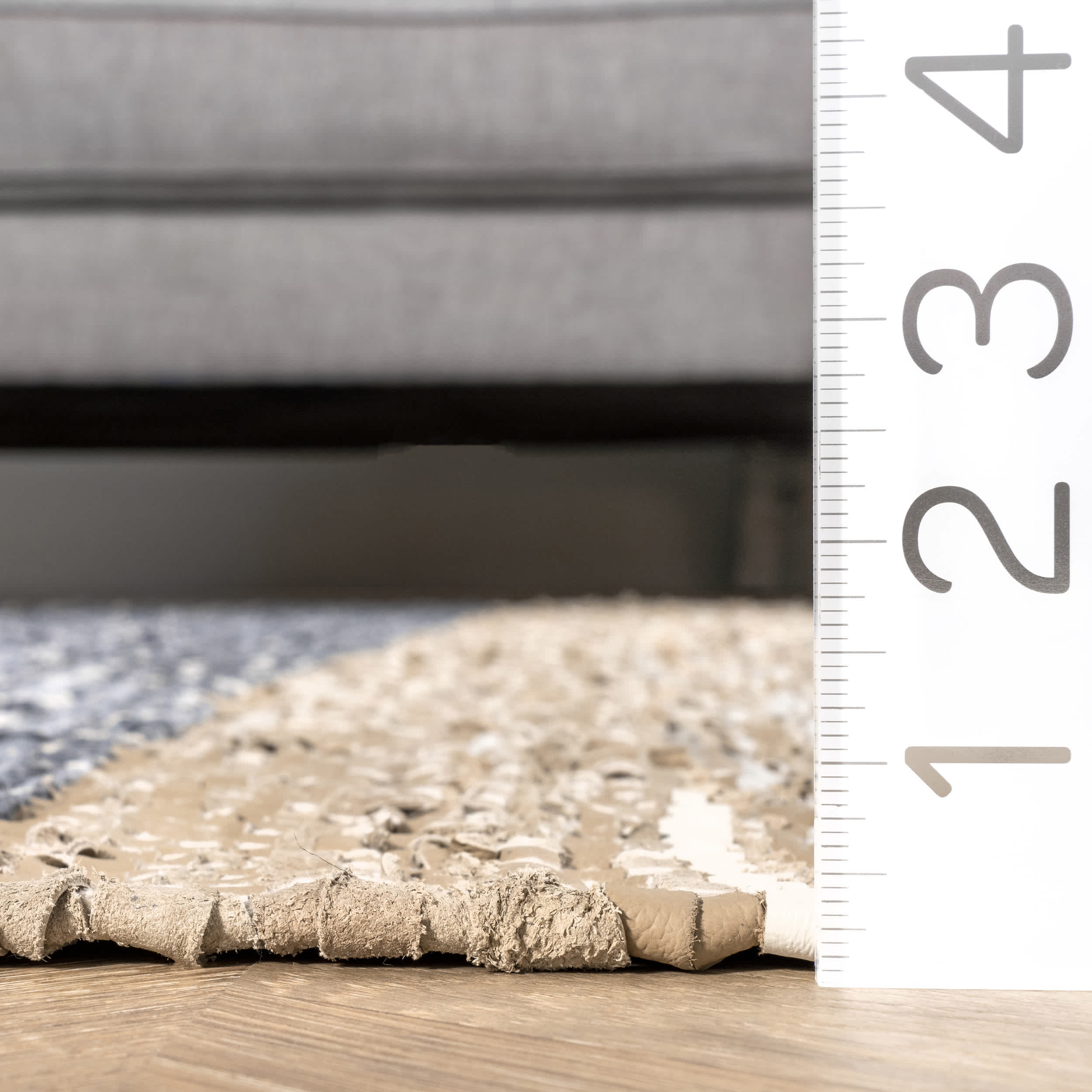 Farren Hand Woven Diamond Leather Area Rug - Image 3