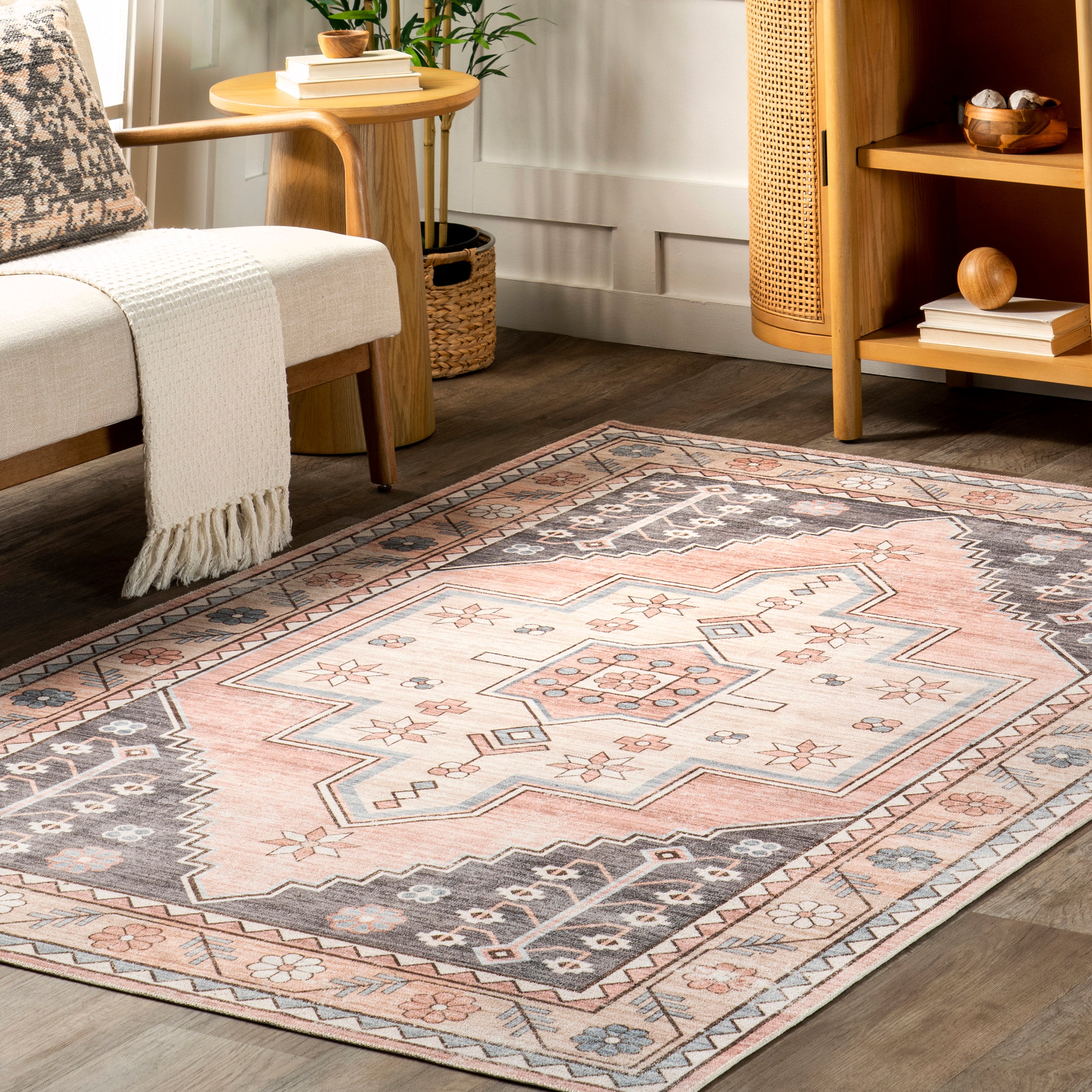 Catreena Transitional Floral Machine Washable Area Rug - Image 9