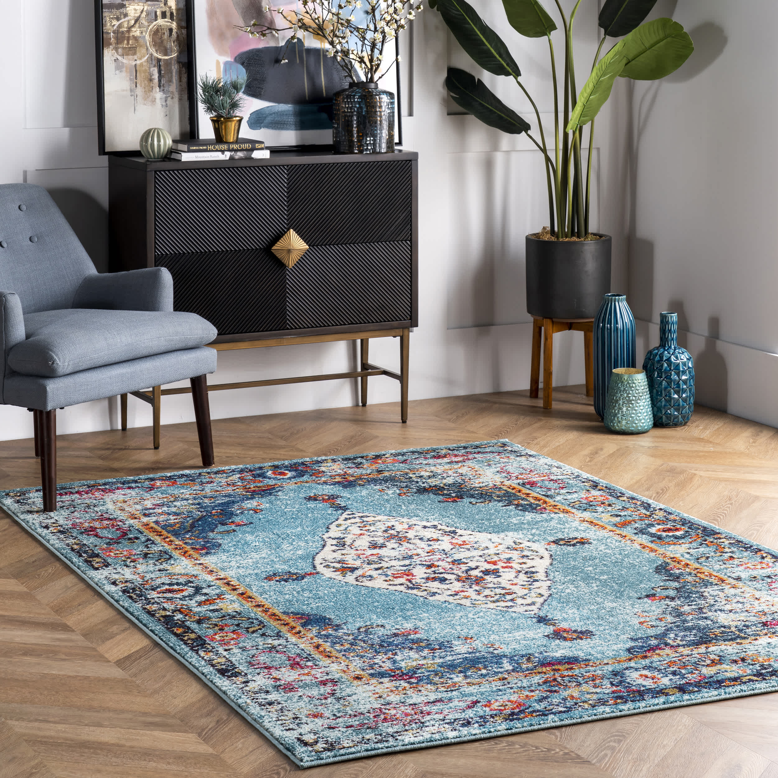 Vintage Medallion Veronica Area Rug - Image 2