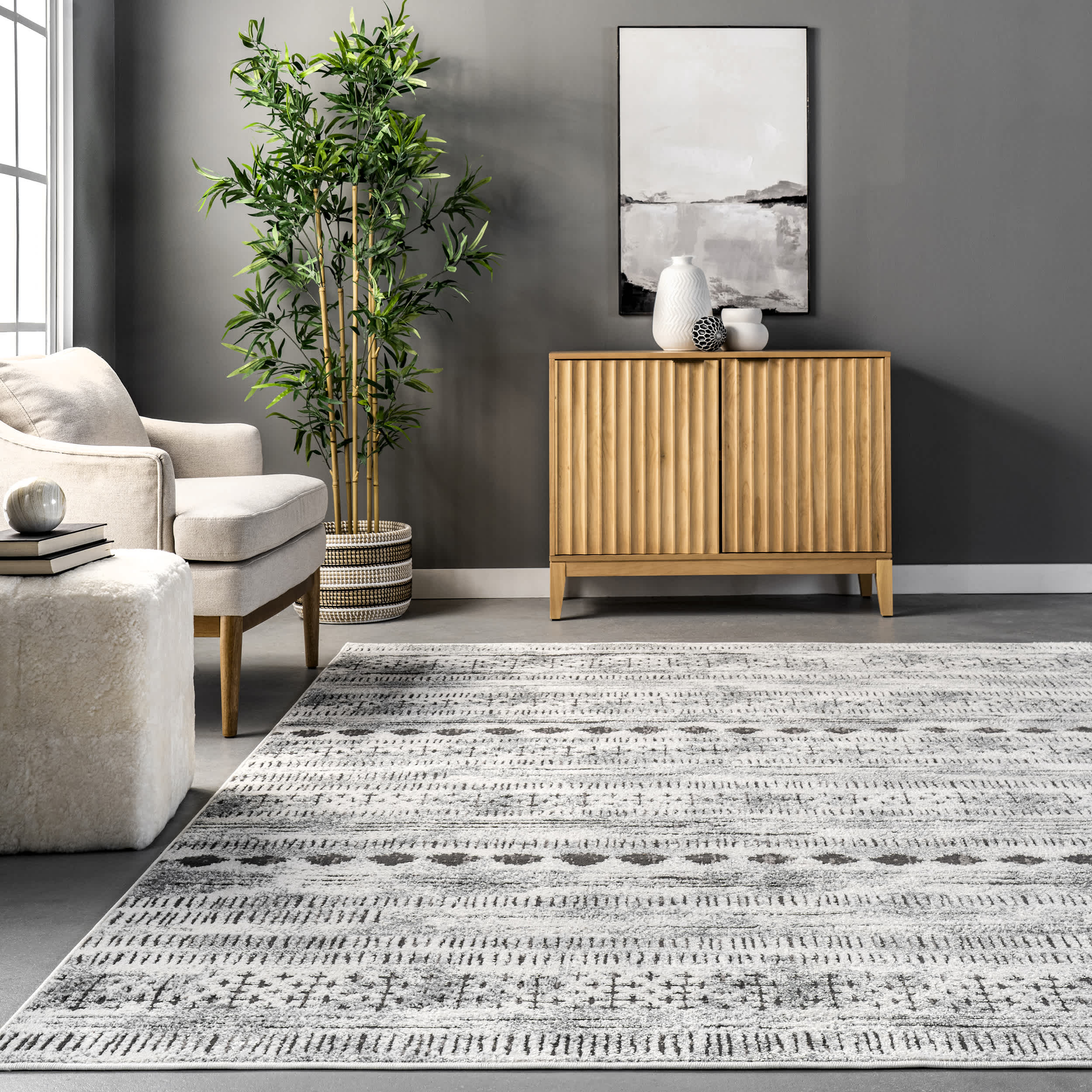 Aida Tribal Banded Bohemian Area Rug - Image 8