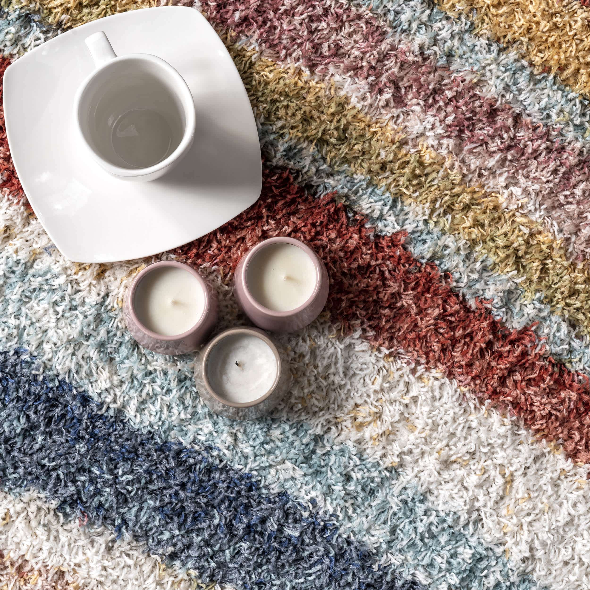 Cynthia Cozy Shaggy Wavy Stripes Area Rug - Image 6
