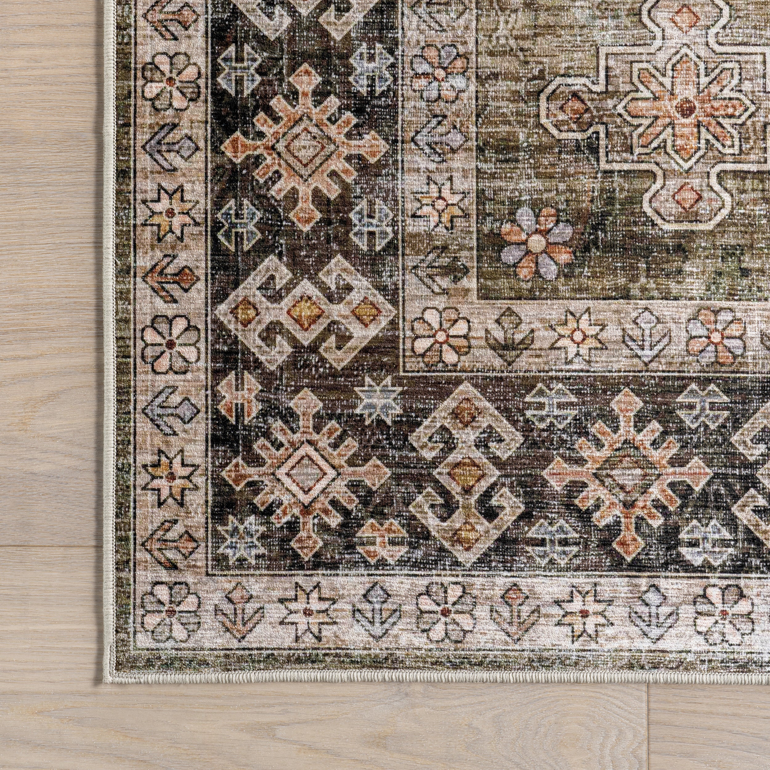 Purdie Medallion Spill Proof Machine Washable Area Rug - Image 6