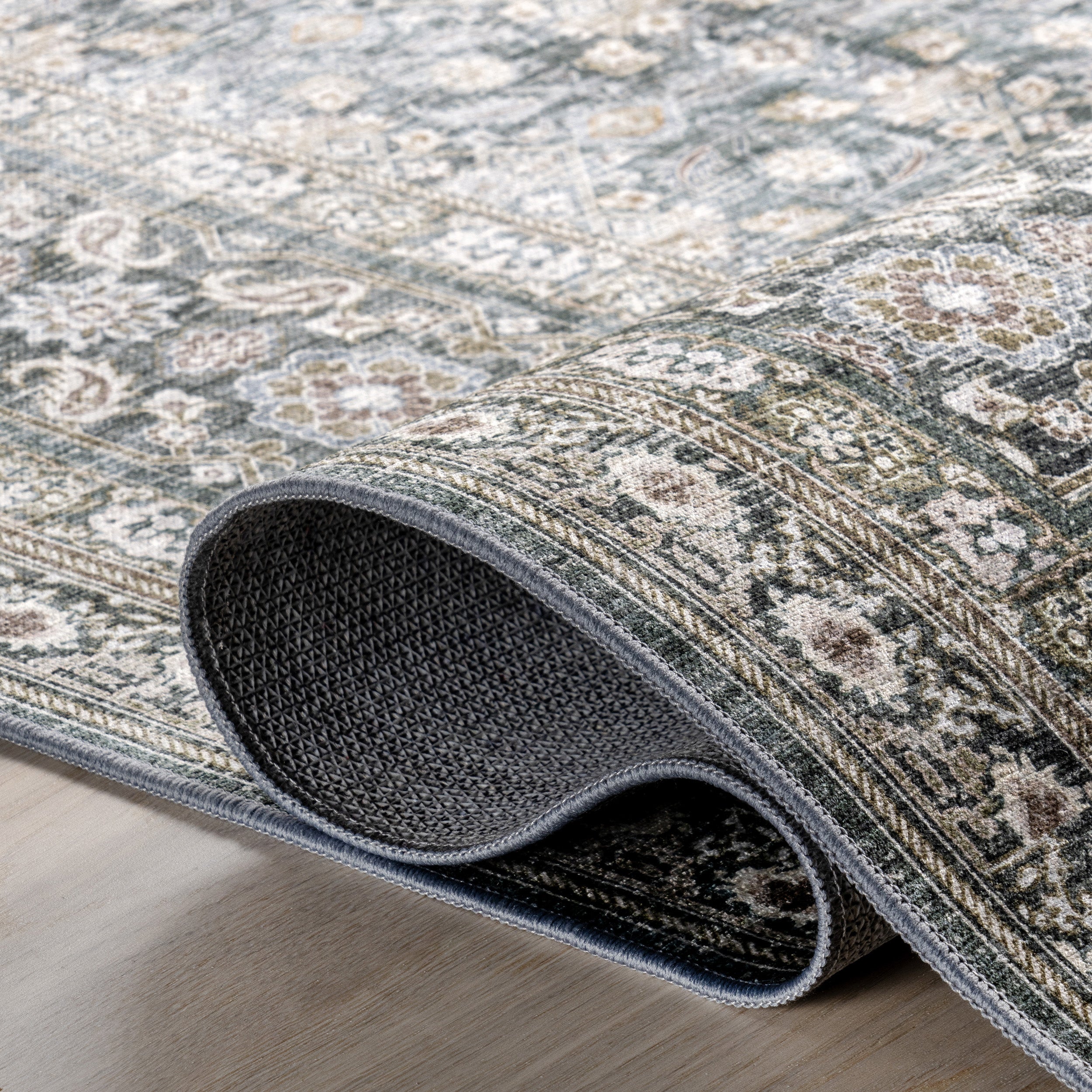 Quintessa Medallion Spill Proof Machine Washable Area Rug - Image 4