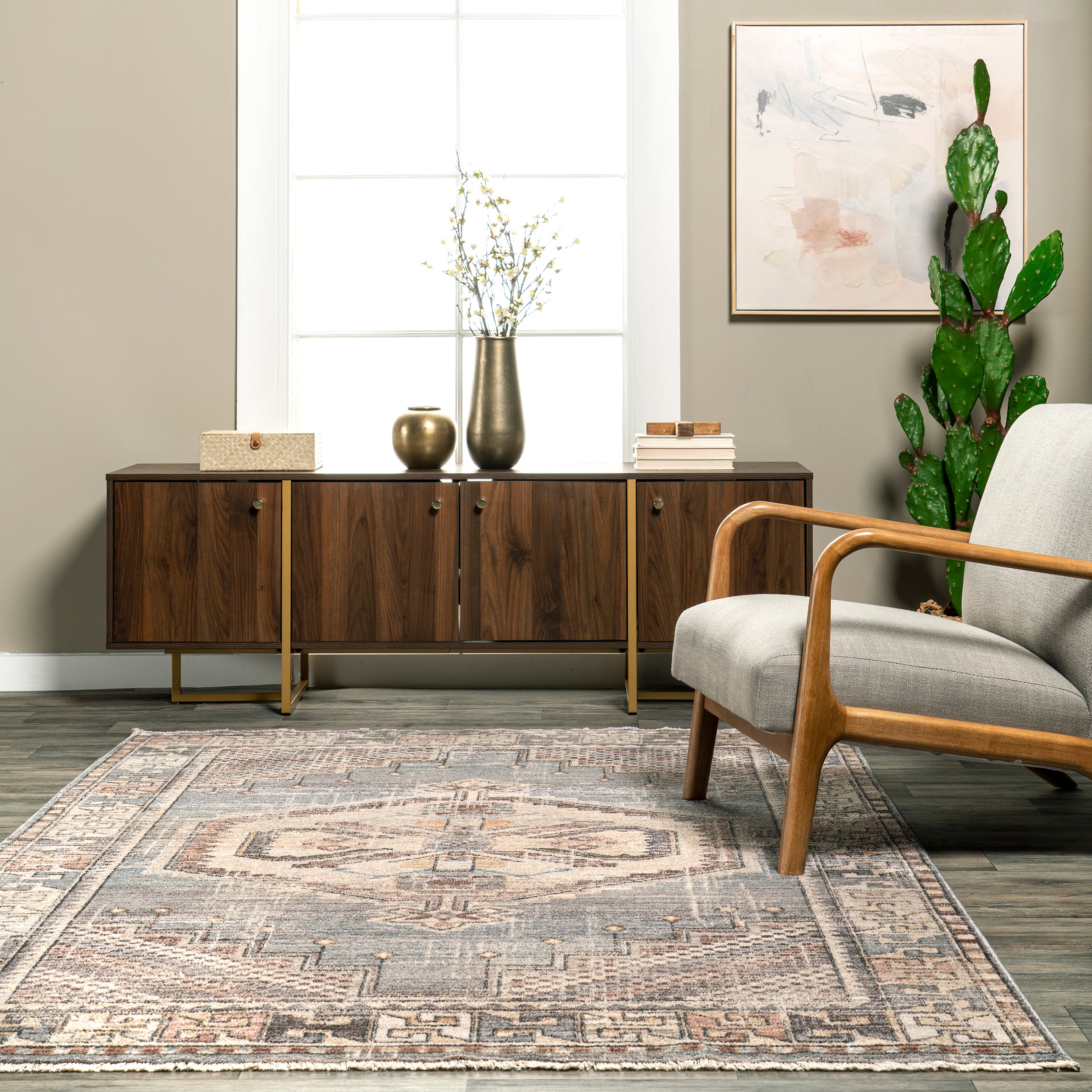 Zelie Traditional Medallion Fringe Area Rug - Image 8