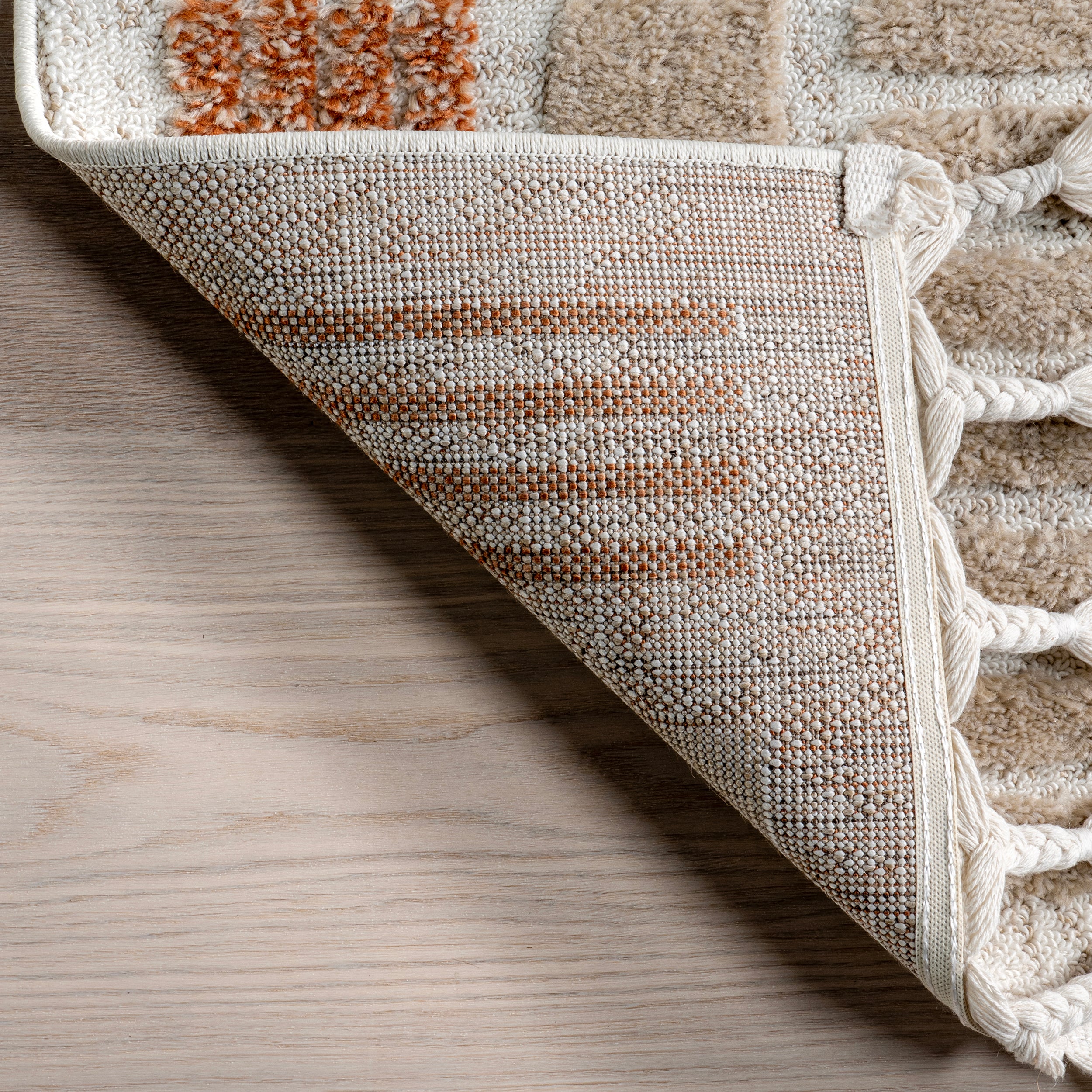 Nimah Geometric High-Low Tasseled Area Rug - Image 7