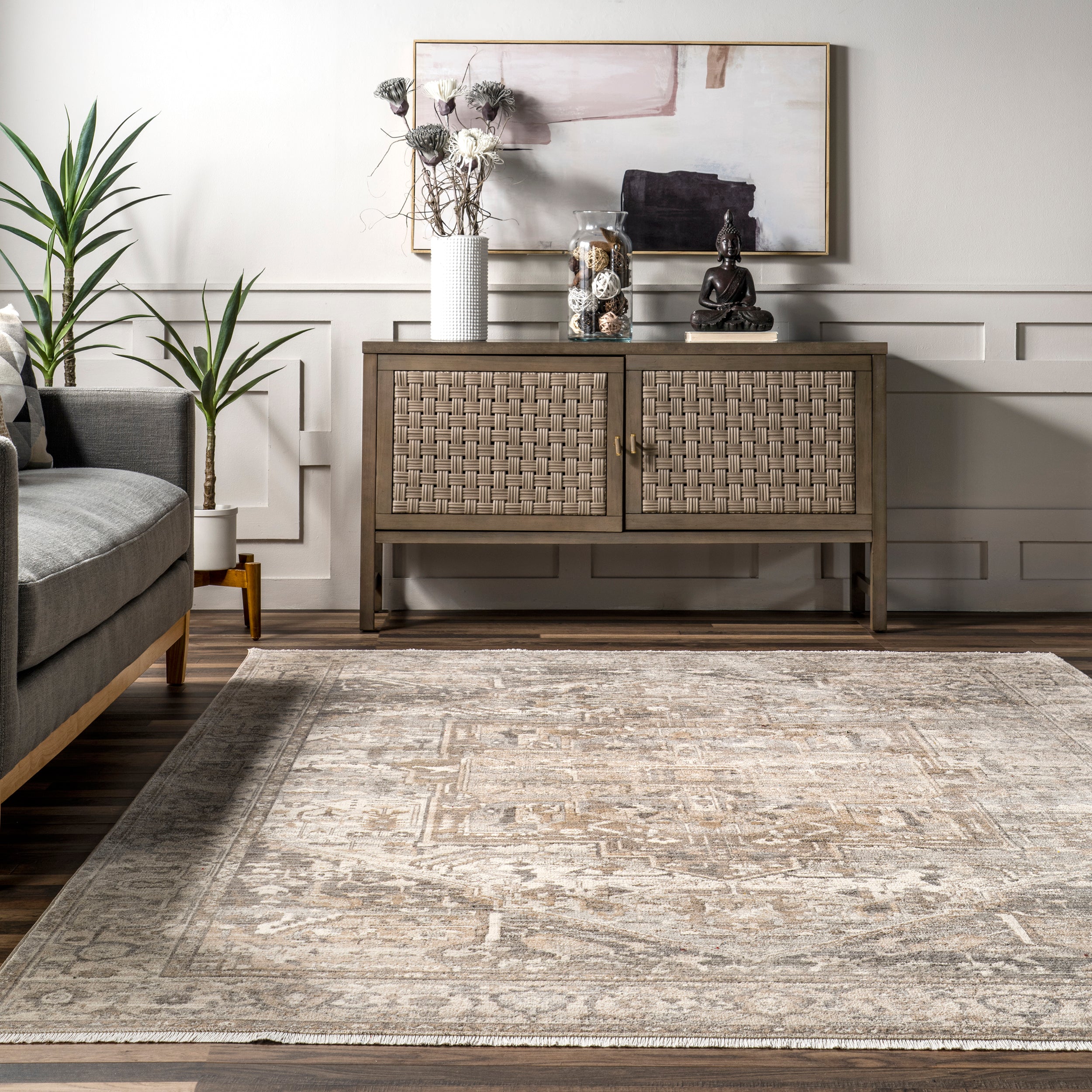 Harriet Vintage Medallion Fringe Area Rug - Image 18