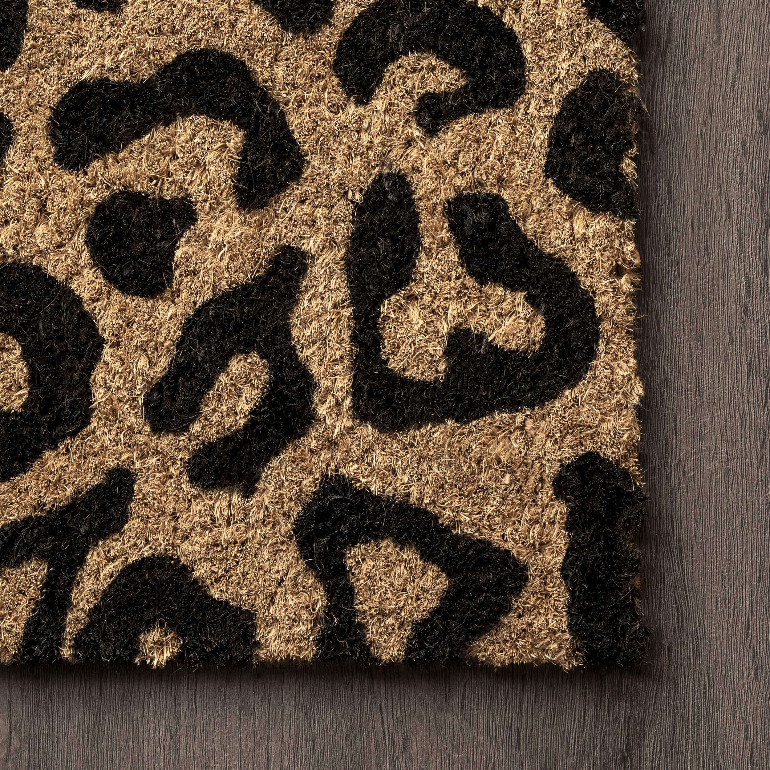 Coir Leopard Print Doormat - Image 4