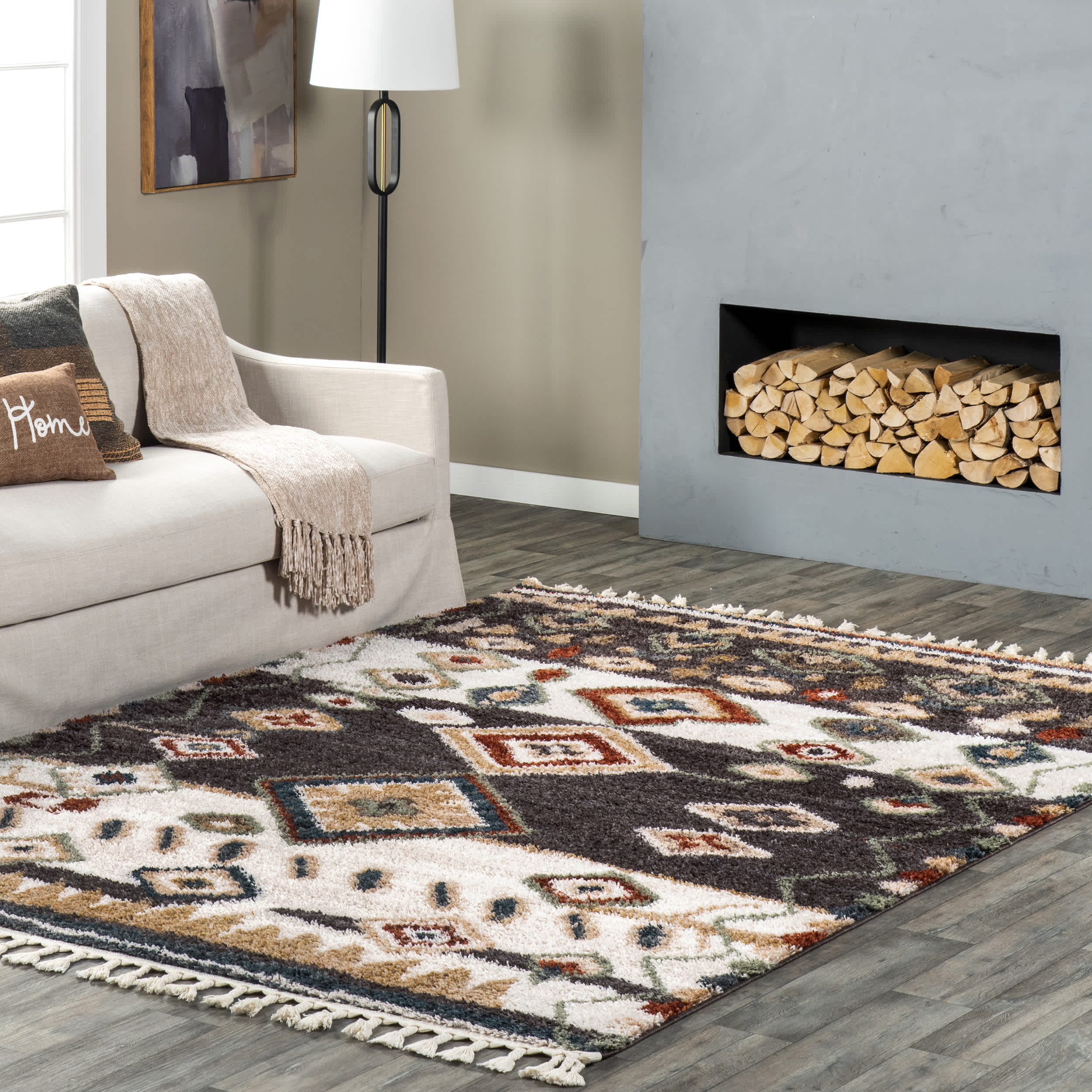 Southwestern Rosemarie Moroccan Tassel Shag Area Rug - Image 19