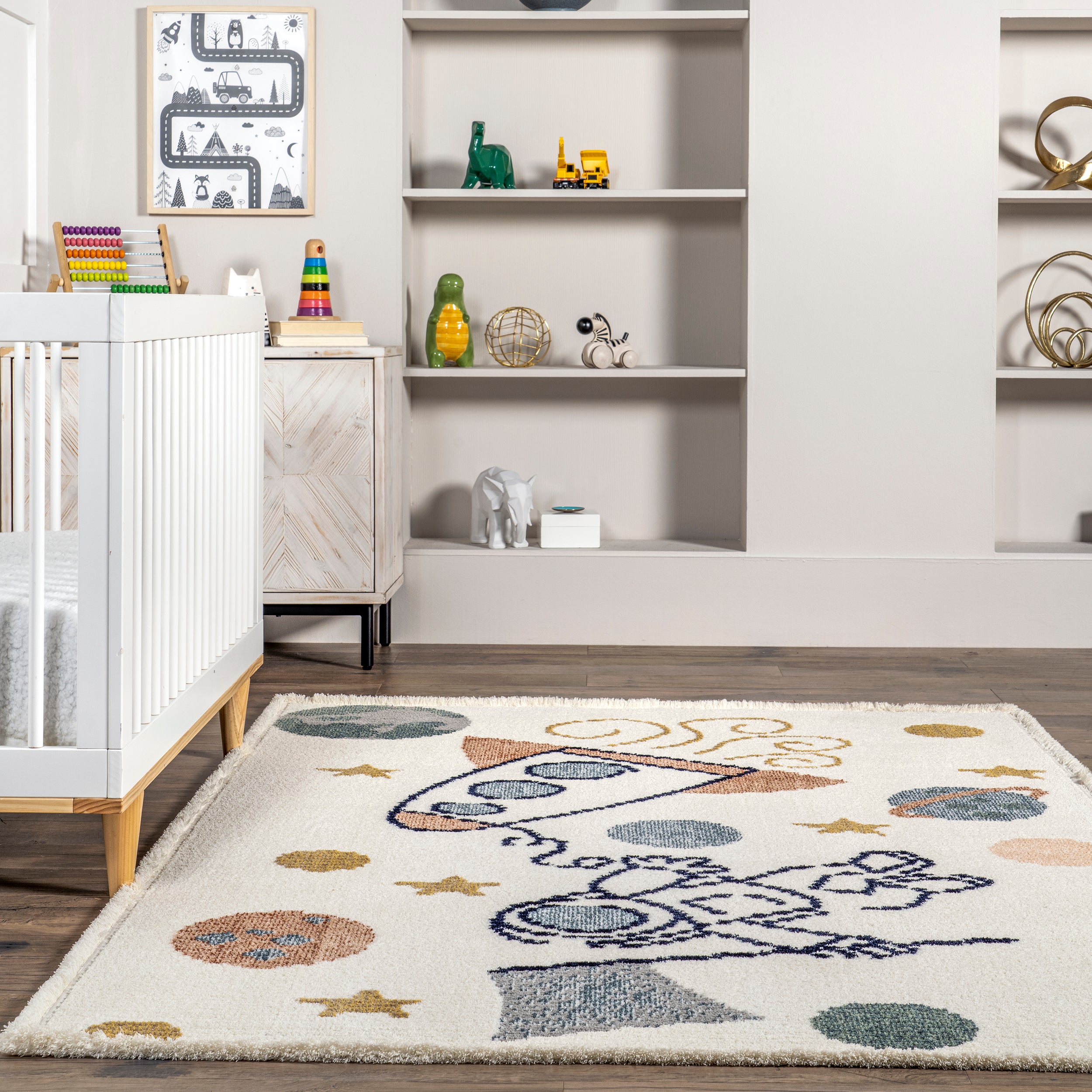 Caree Astronaut Kids Fringe Area Rug - Image 8