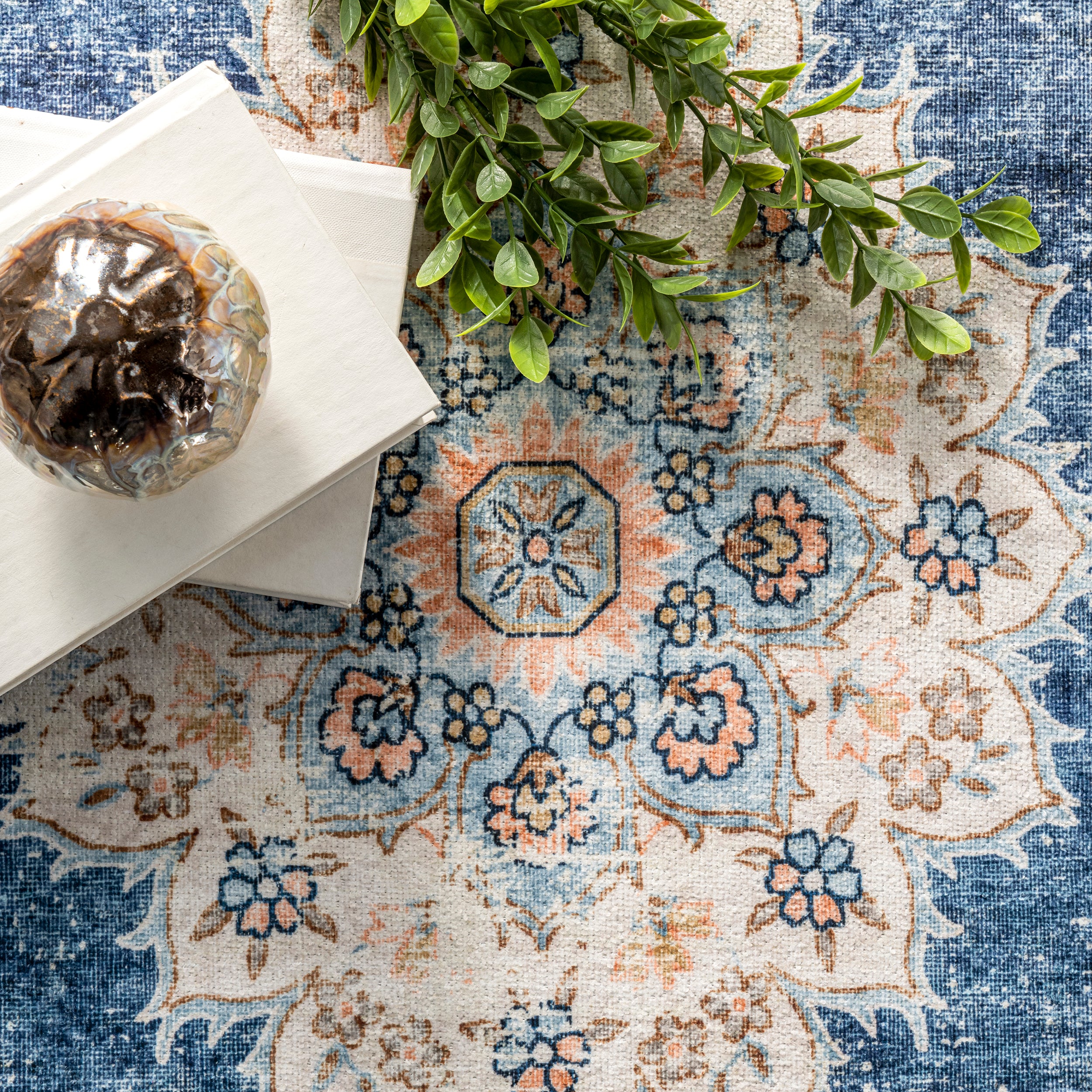 Ren Vintage Floral Machine Washable Area Rug - Image 29