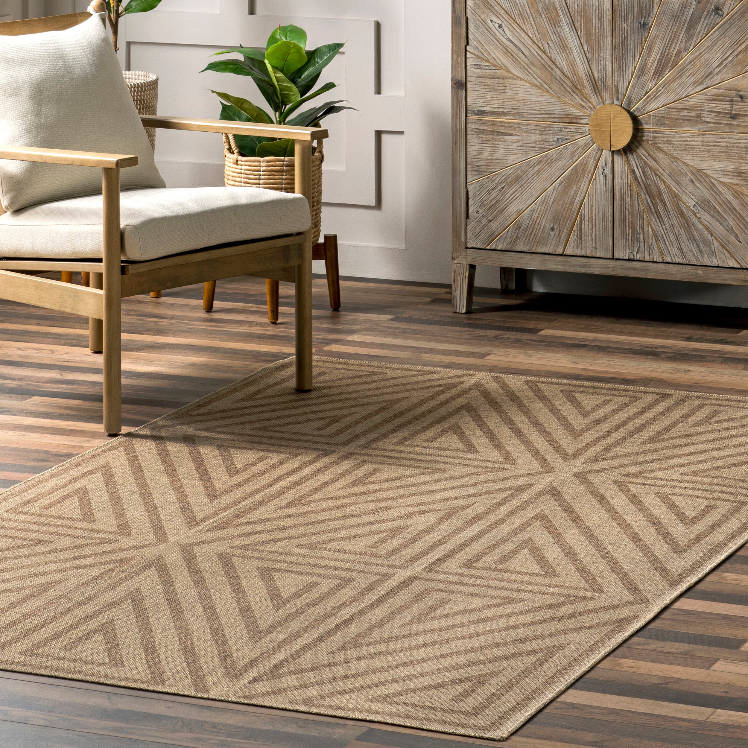 Elba Triangular Easy-Jute Machine Washable Area Rug - Image 9