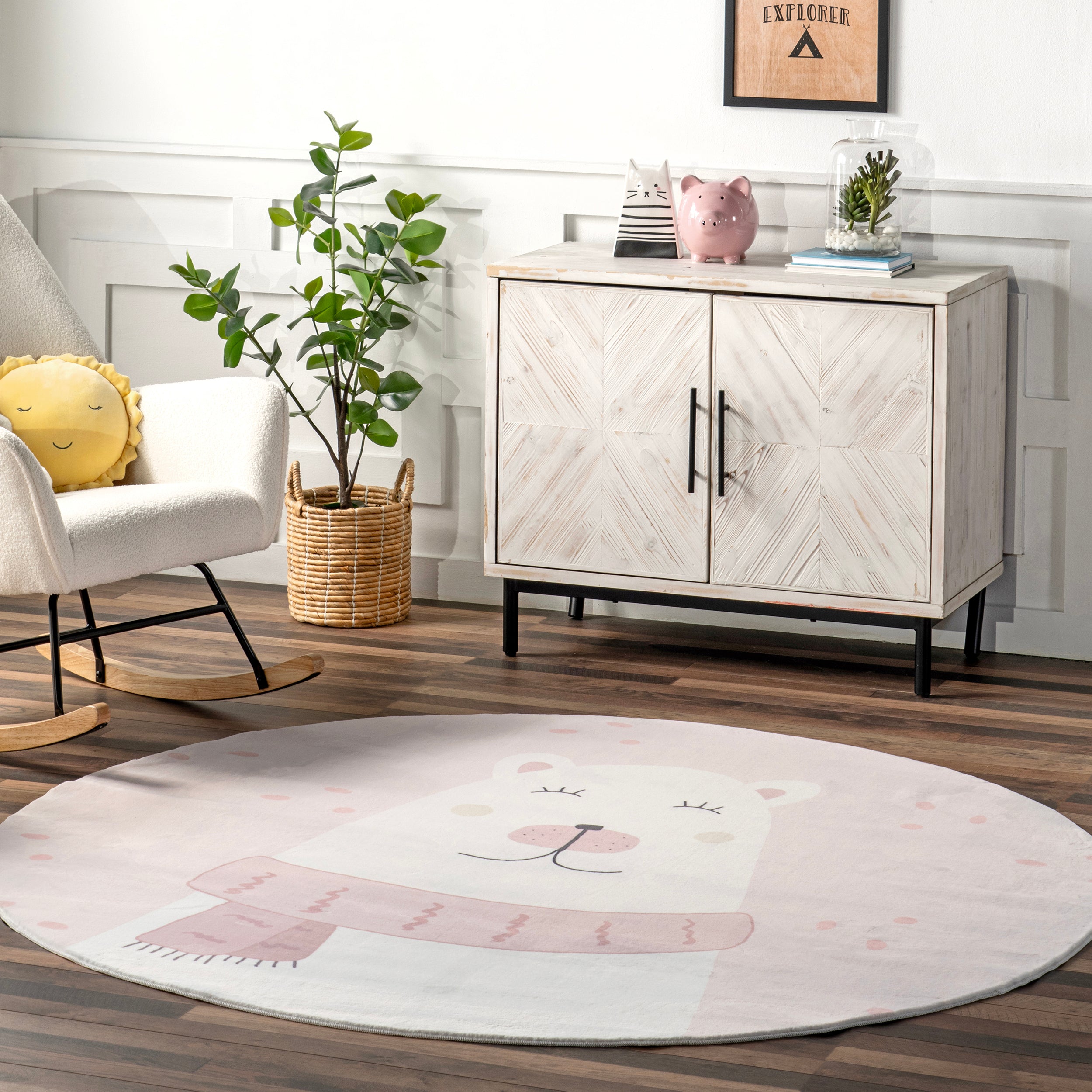 Jovie Polar Bear Machine Washable Kids Area Rug - Image 2
