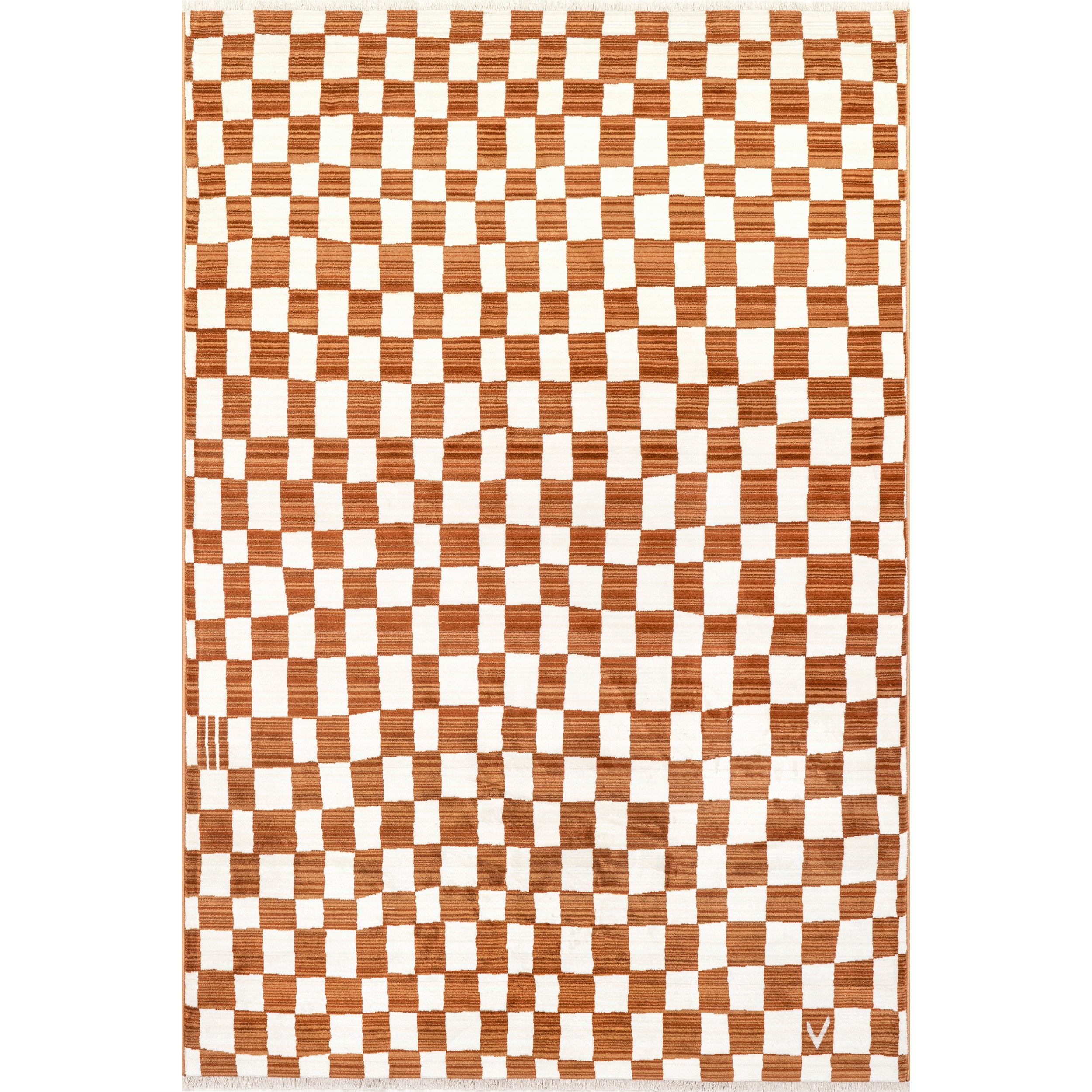 Dominique Abstract Checkered Fringe Area Rug - Image 10