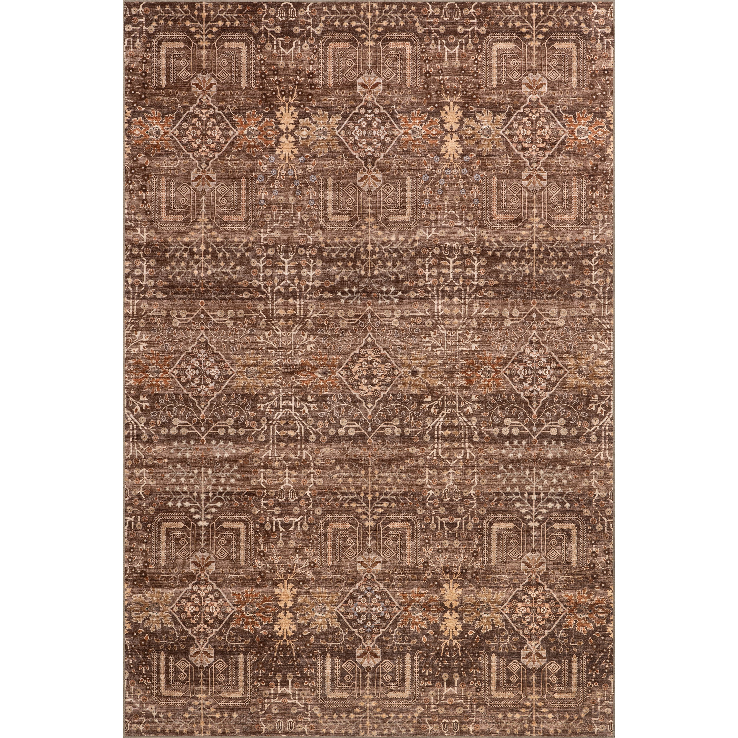 Feliciti SplashGuard Floral & Paisley Machine Washable Area Rug