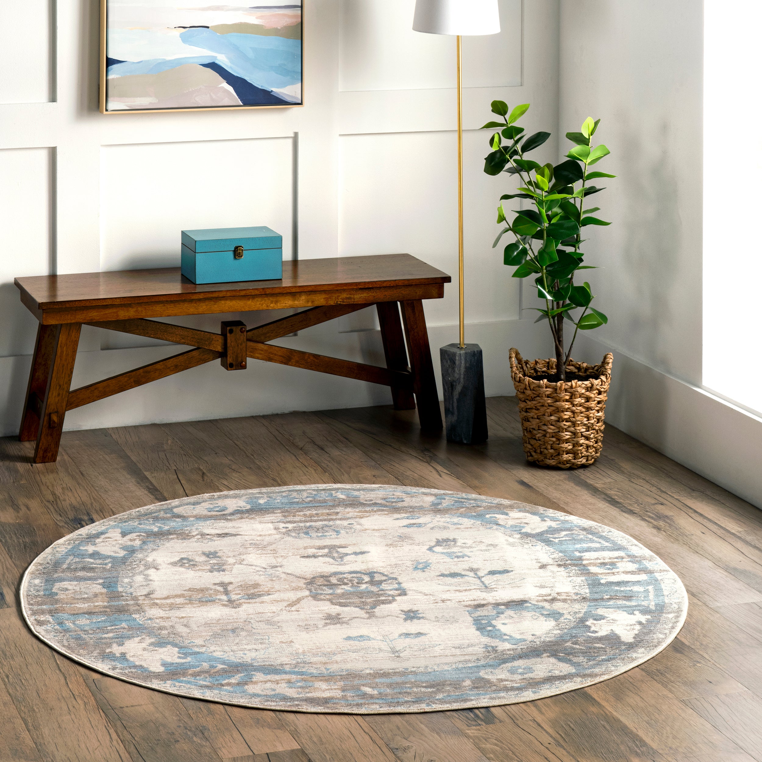 Vintage Brandi Floral Fringe Area Rug - Image 6