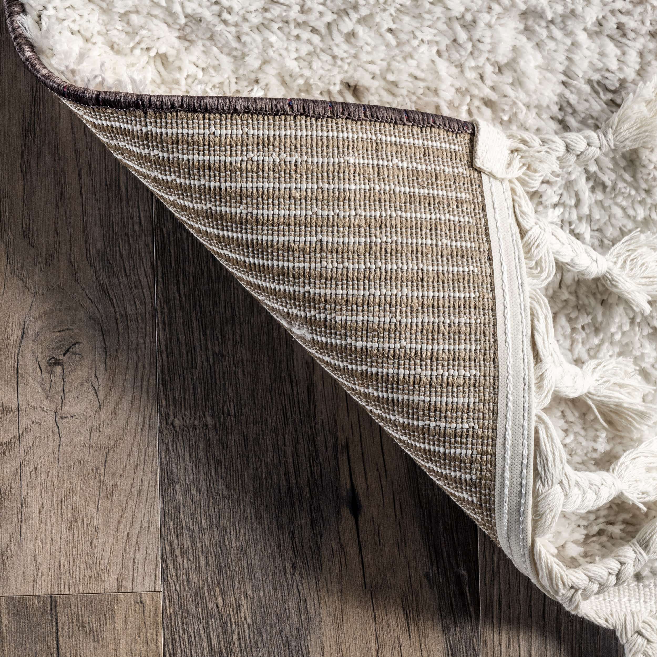 Kaylie Shaggy Modern Geometric Tassel Area Rug - Image 7