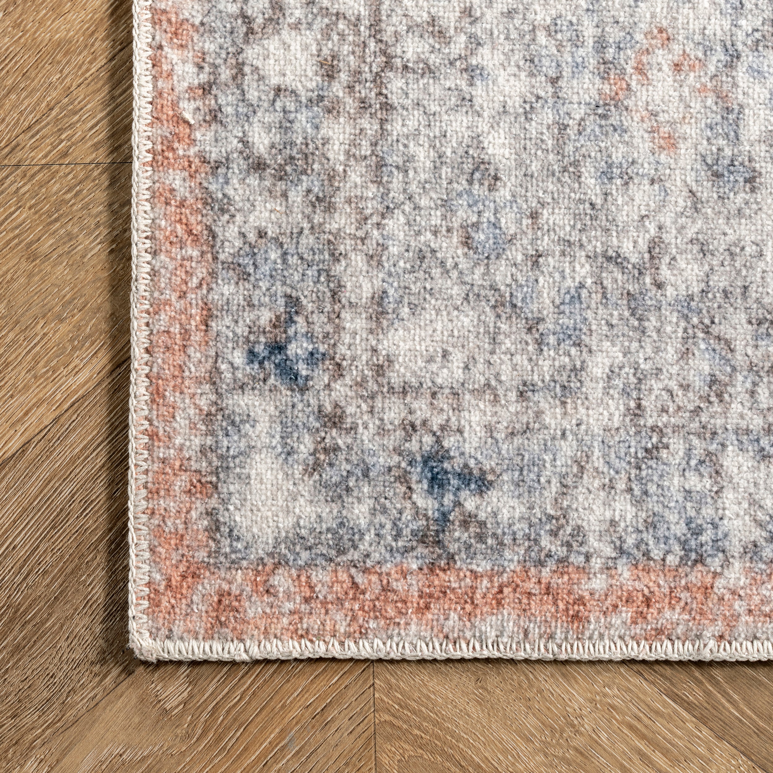 Jacquie Machine Washable Vintage Floral Area Rug - Image 5