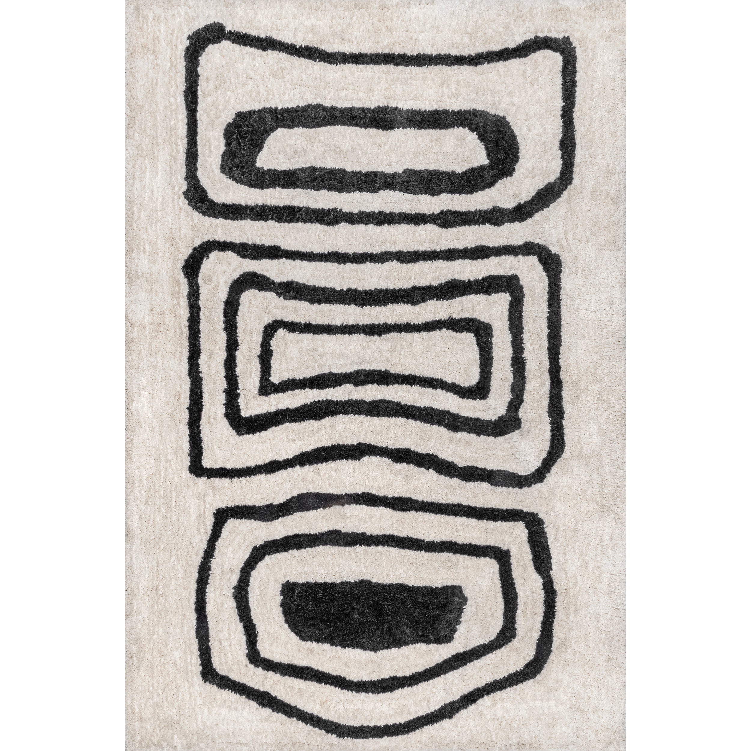 Mica Abstract Circles Shag Area Rug