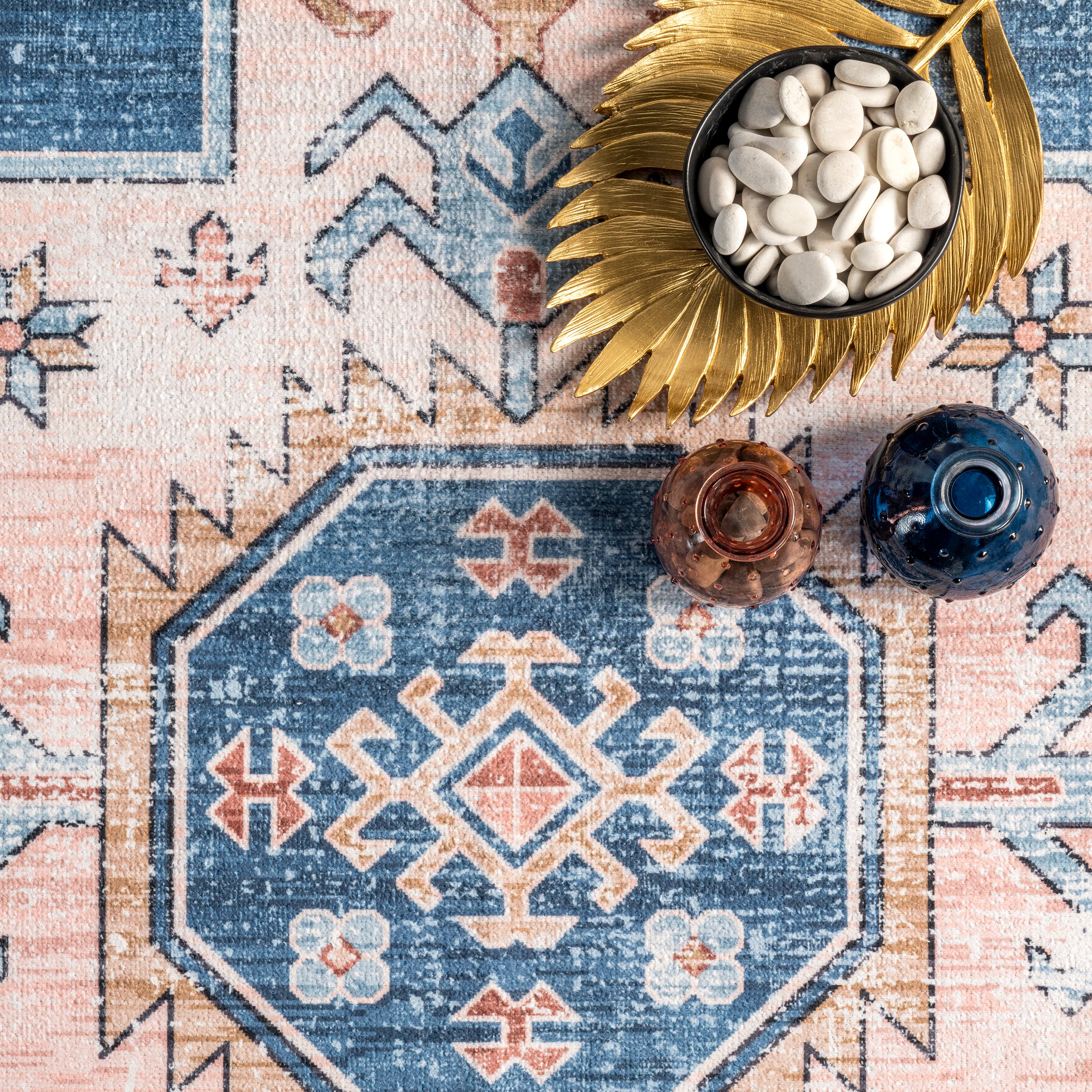 Norma Machine Washable Traditional Medallion Area Rug - Image 6
