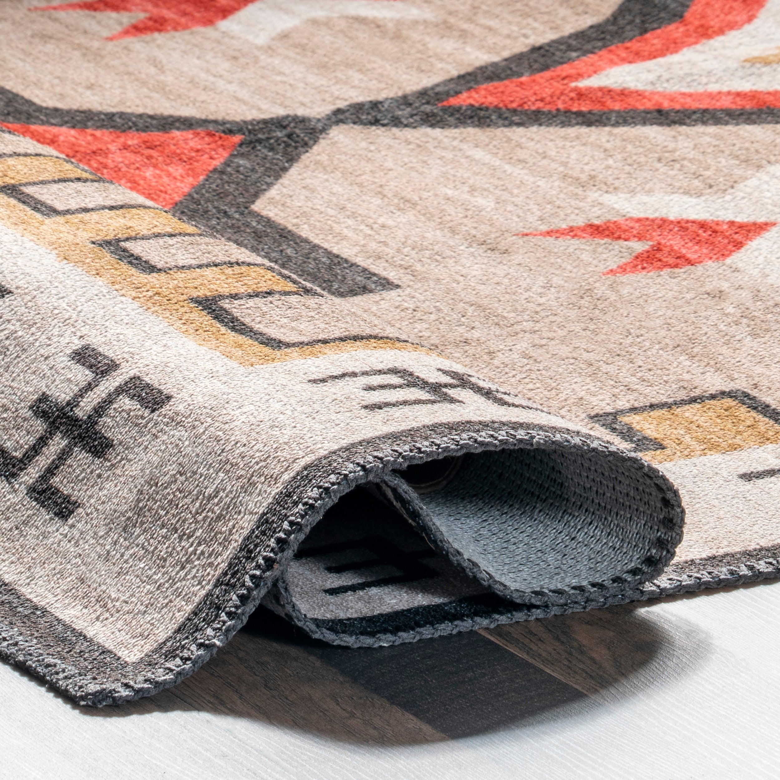 Remy Bold Geometric Machine Washable Area Rug - Image 4