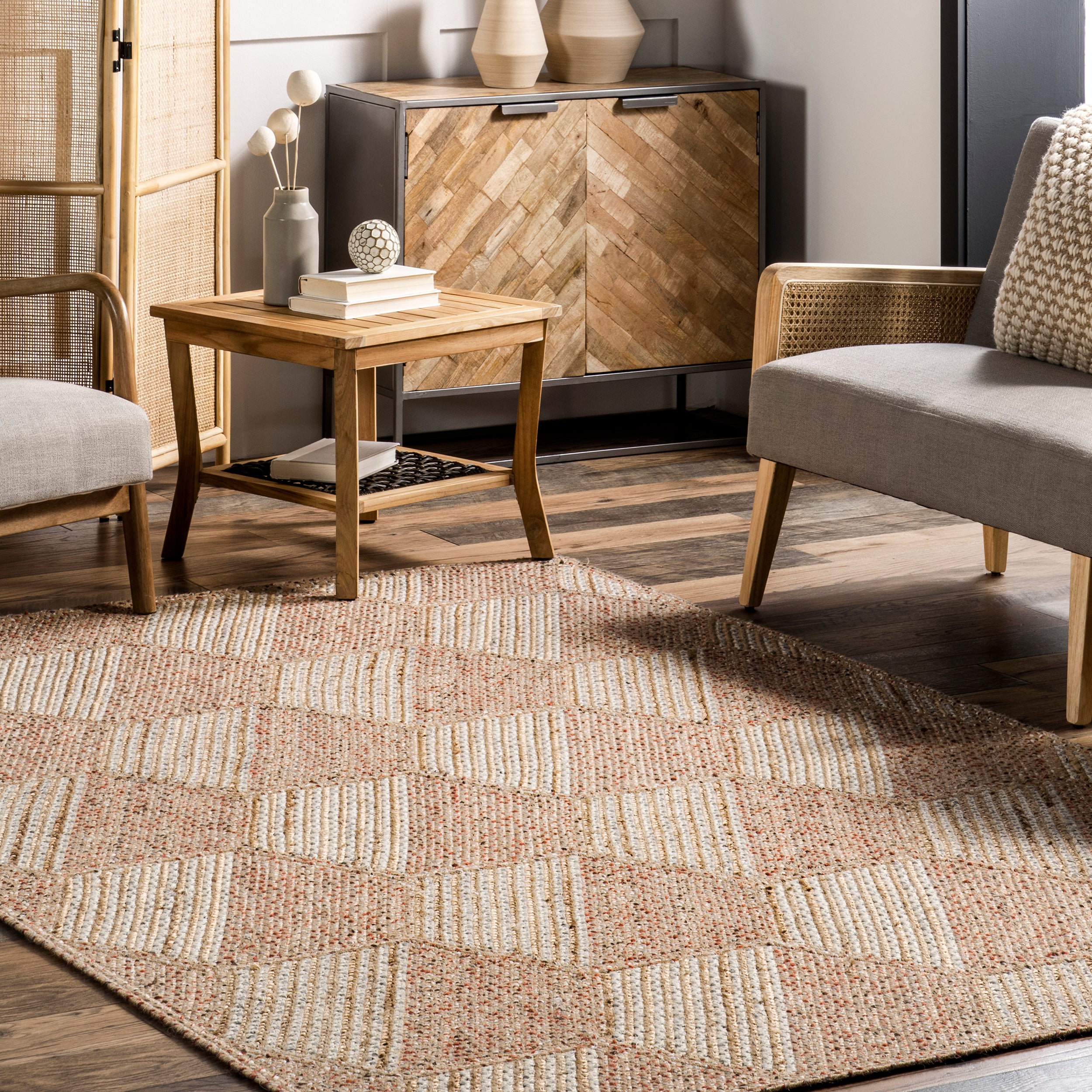 Mitzy Casual Honeycomb Jute Area Rug - Image 9