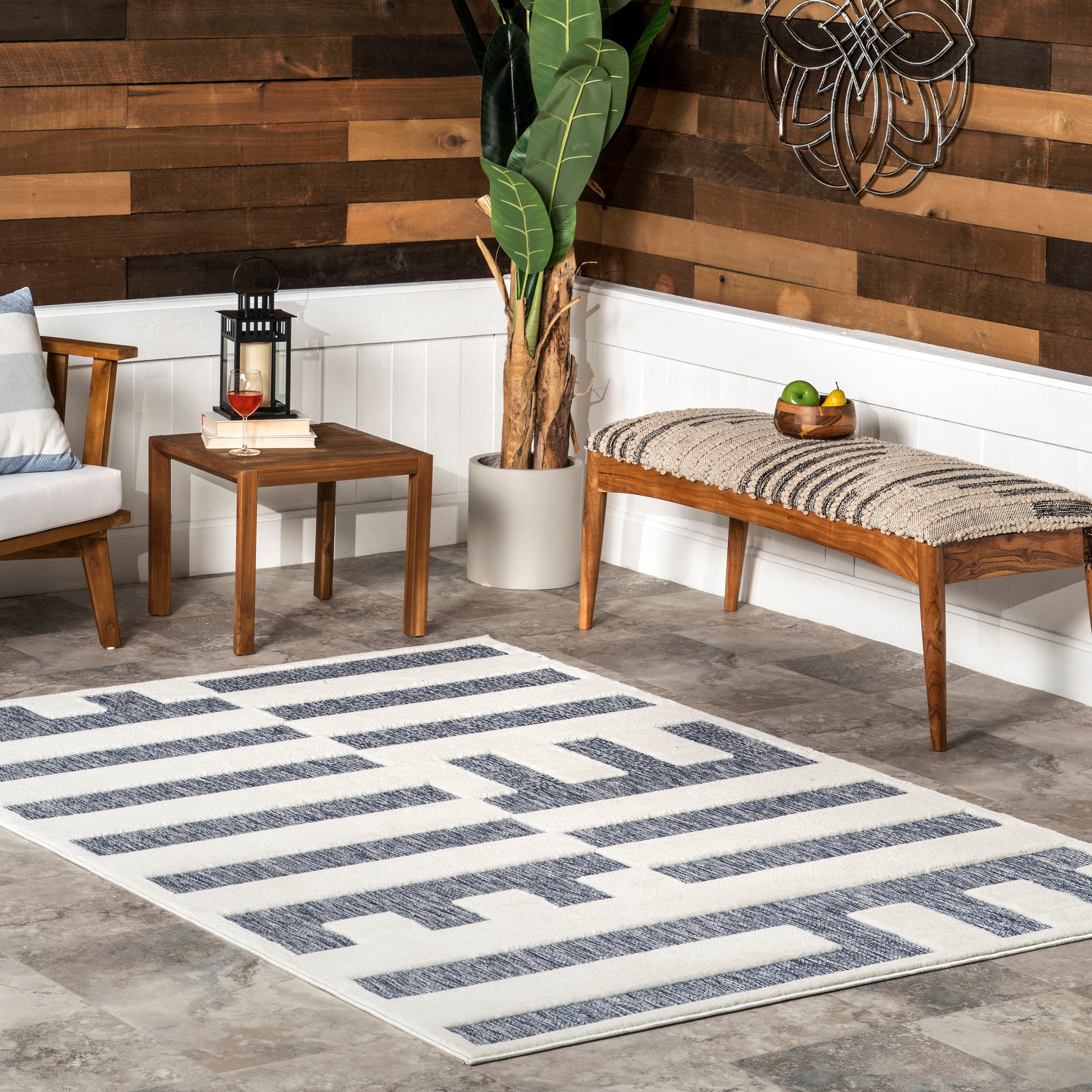 Neri Modern Bars Indoor/Outdoor Area Rug - Image 2
