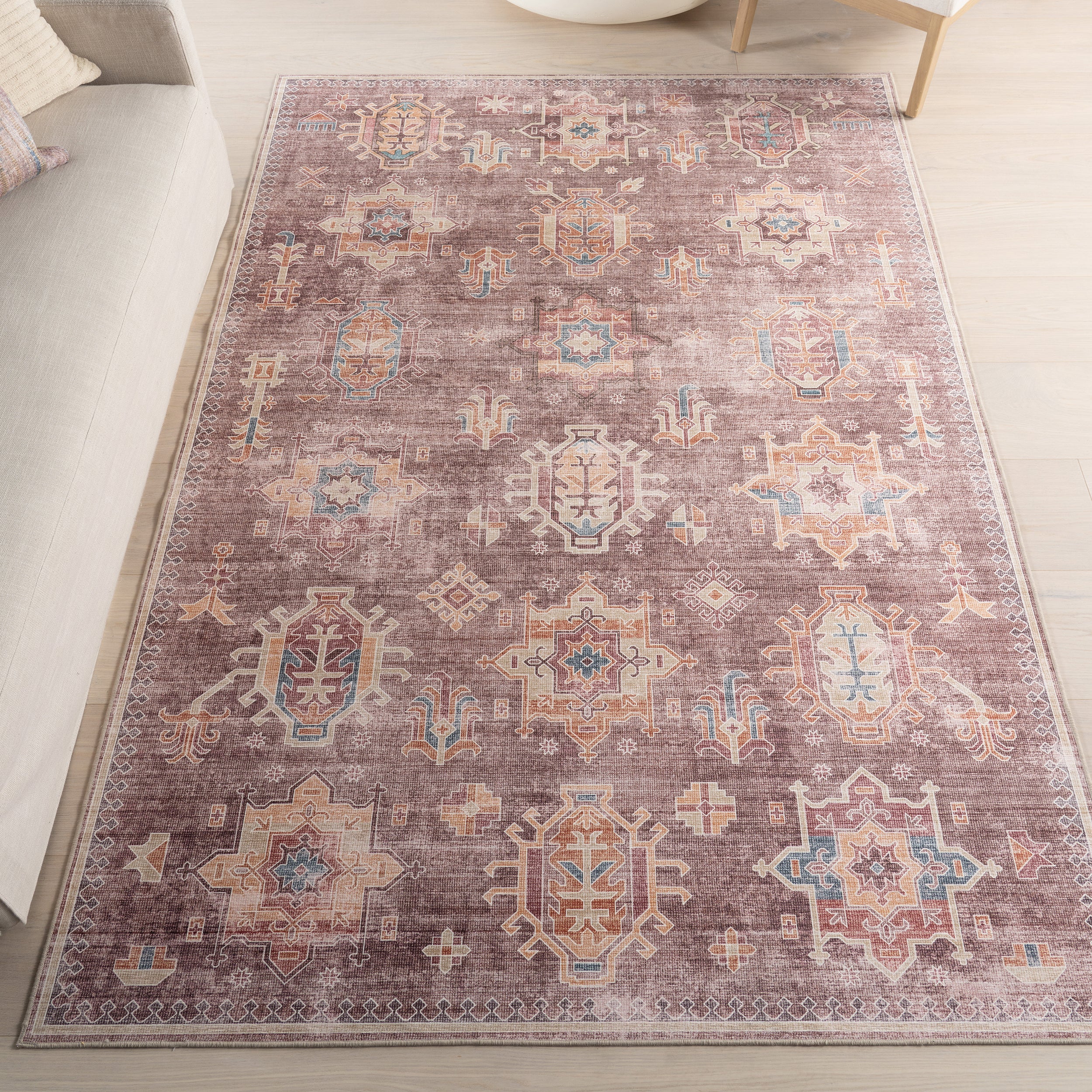 Philomena Medallion Spill Proof Machine Washable Area Rug - Image 2