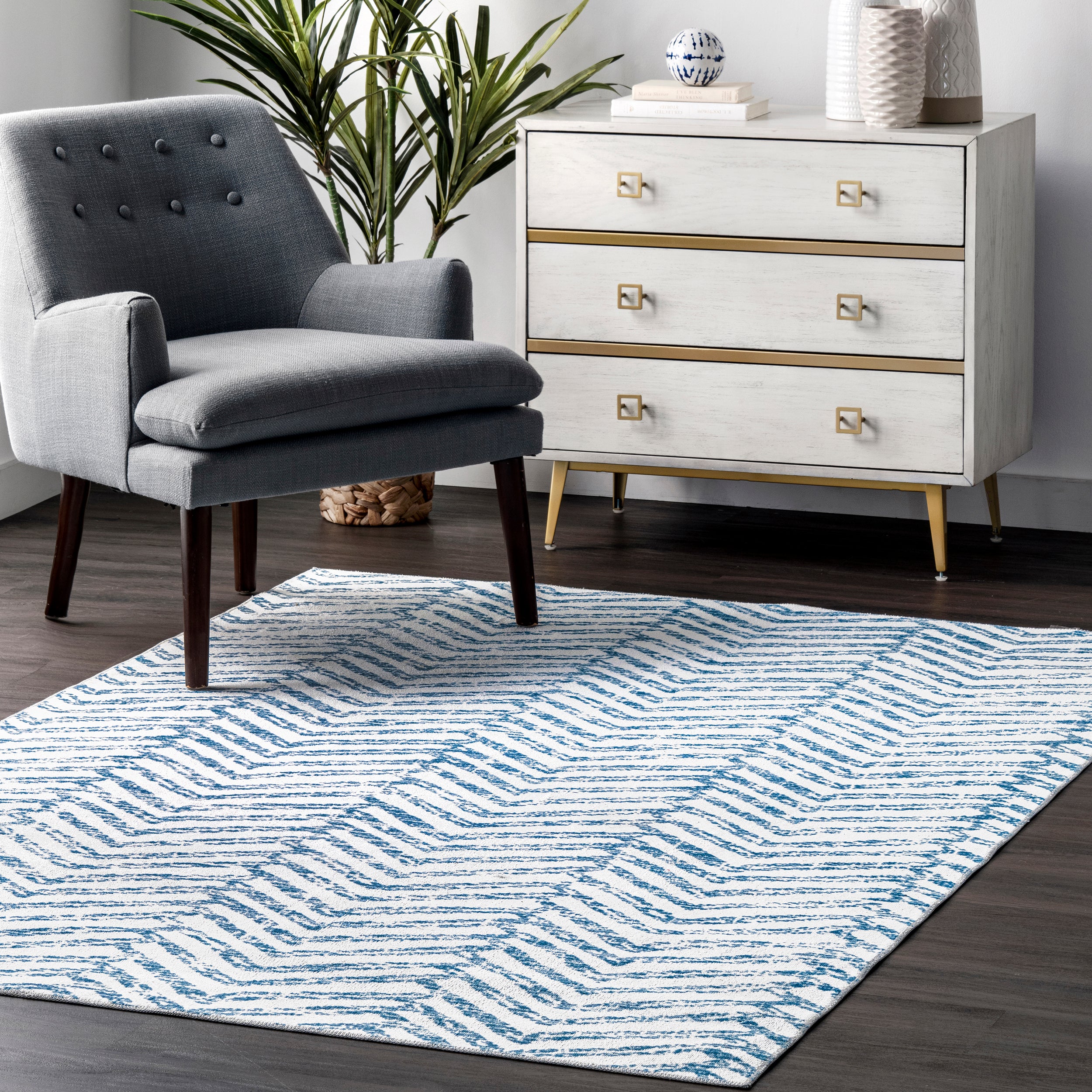 Rosanne Machine Washable Geometric Area Rug - Image 2