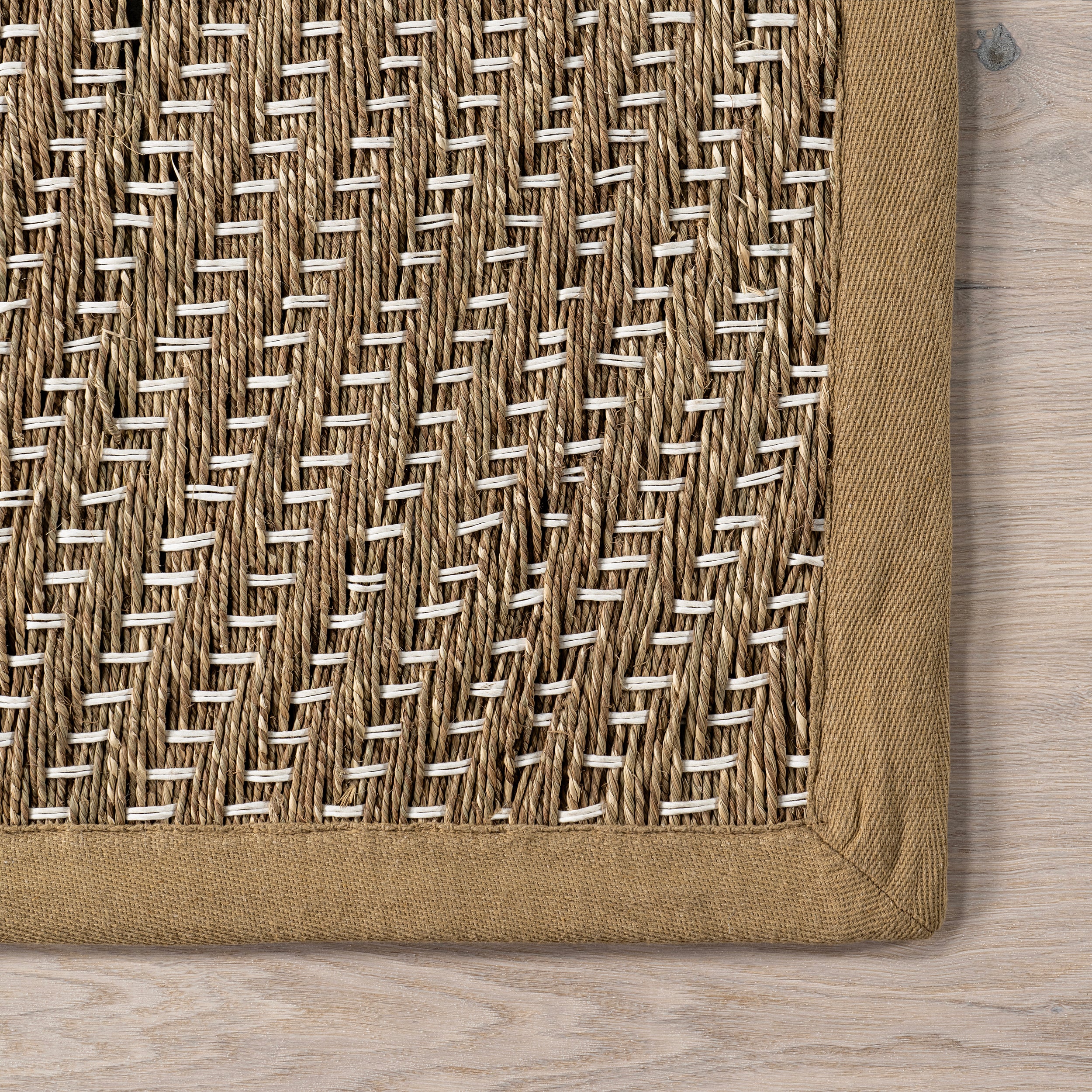 Meara Geometric Striped Seagrass Area Rug - Image 5