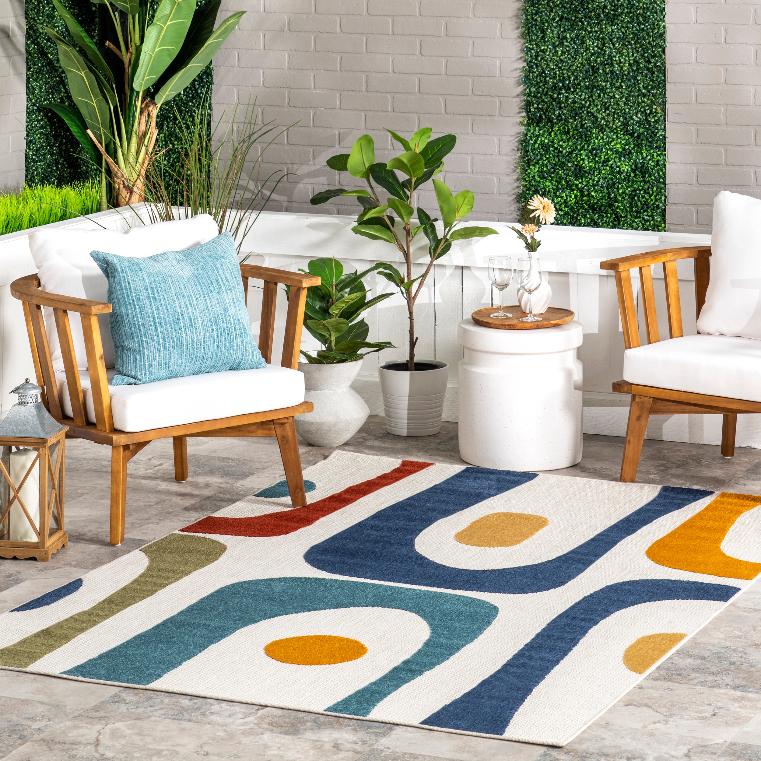Yolande Abstract Indoor/Outdoor Area Rug - Image 2