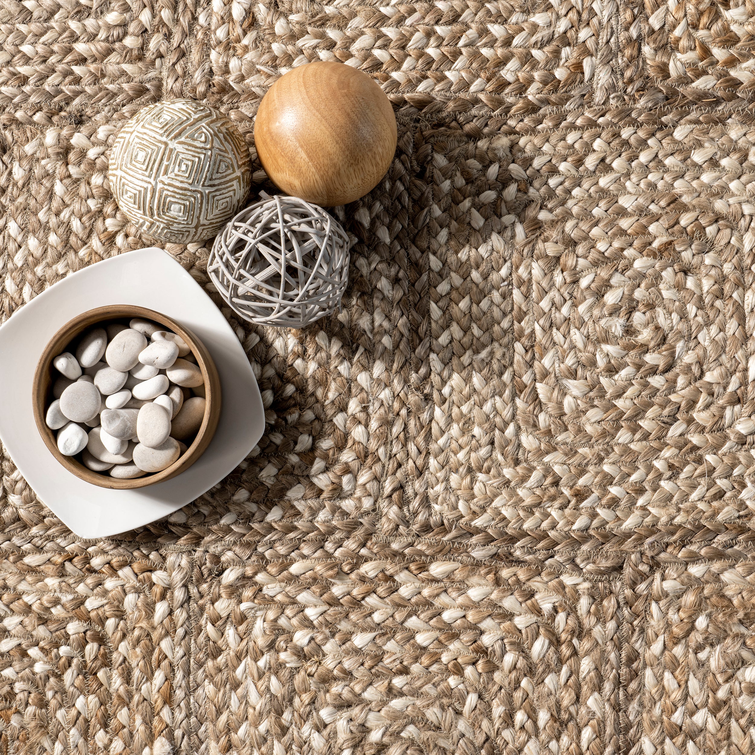 Leva Square Tiled Jute Area Rug - Image 6