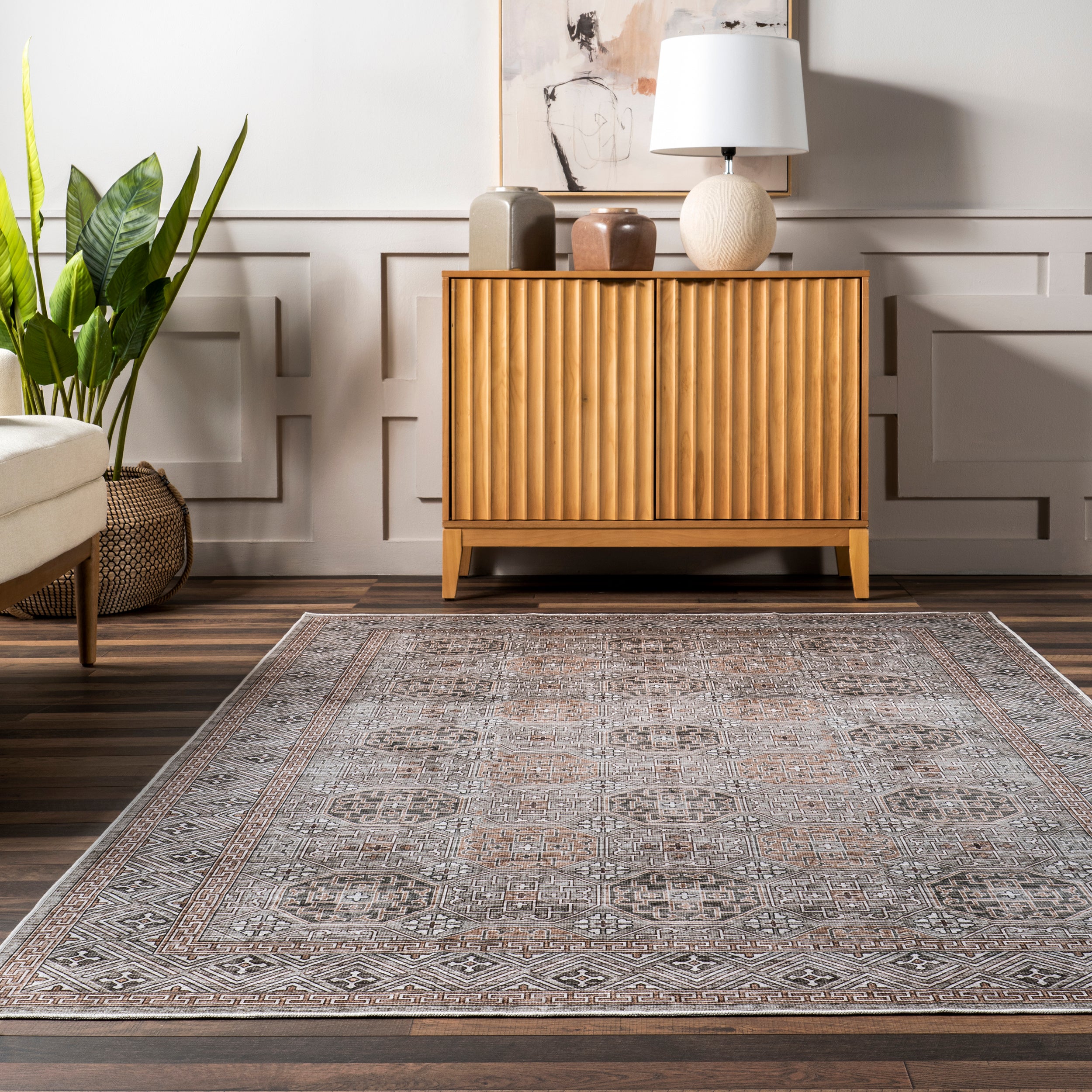 Xenia Faded Transitional Machine Washable Area Rug - Image 8