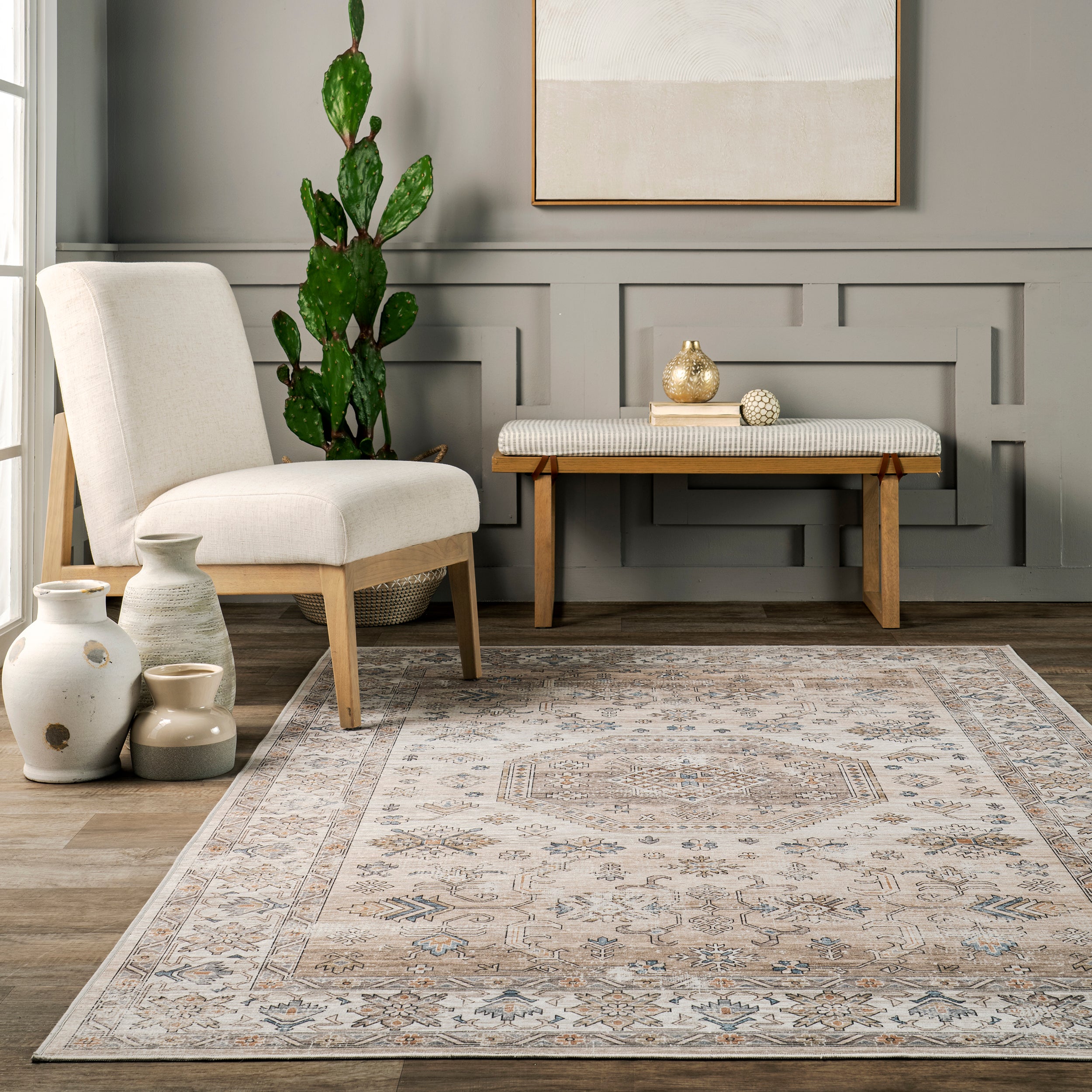 Darby Persian Stain Repellent Machine Washable Area Rug - Image 8