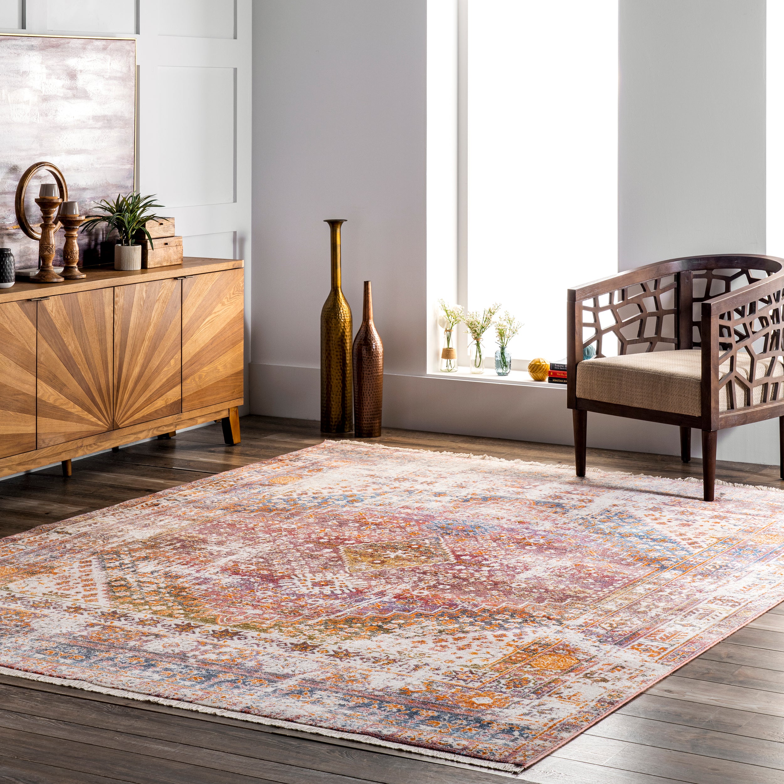 Farley Medallion Fringe Area Rug - Image 13