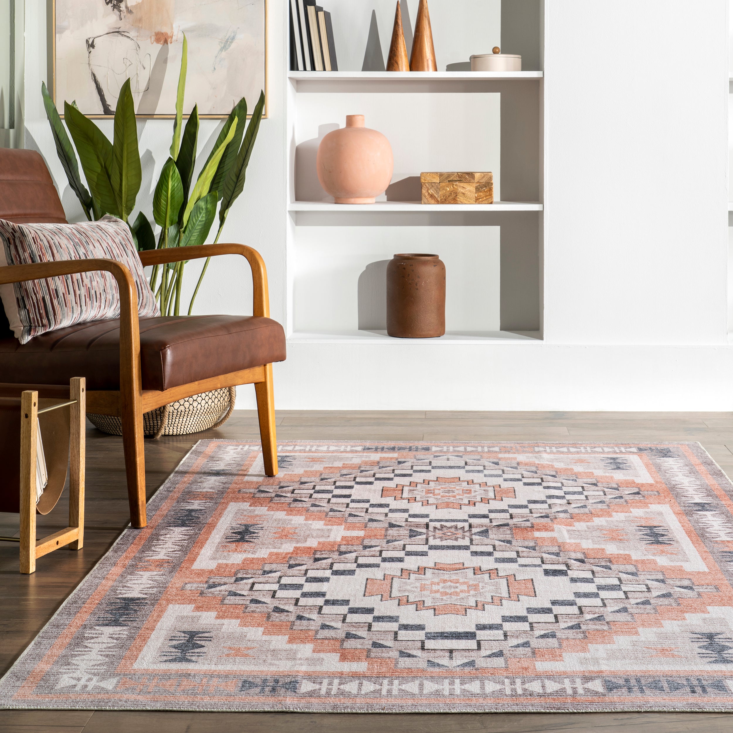 Leighton Machine Washable Southwestern Medallion Area Rug - Image 22