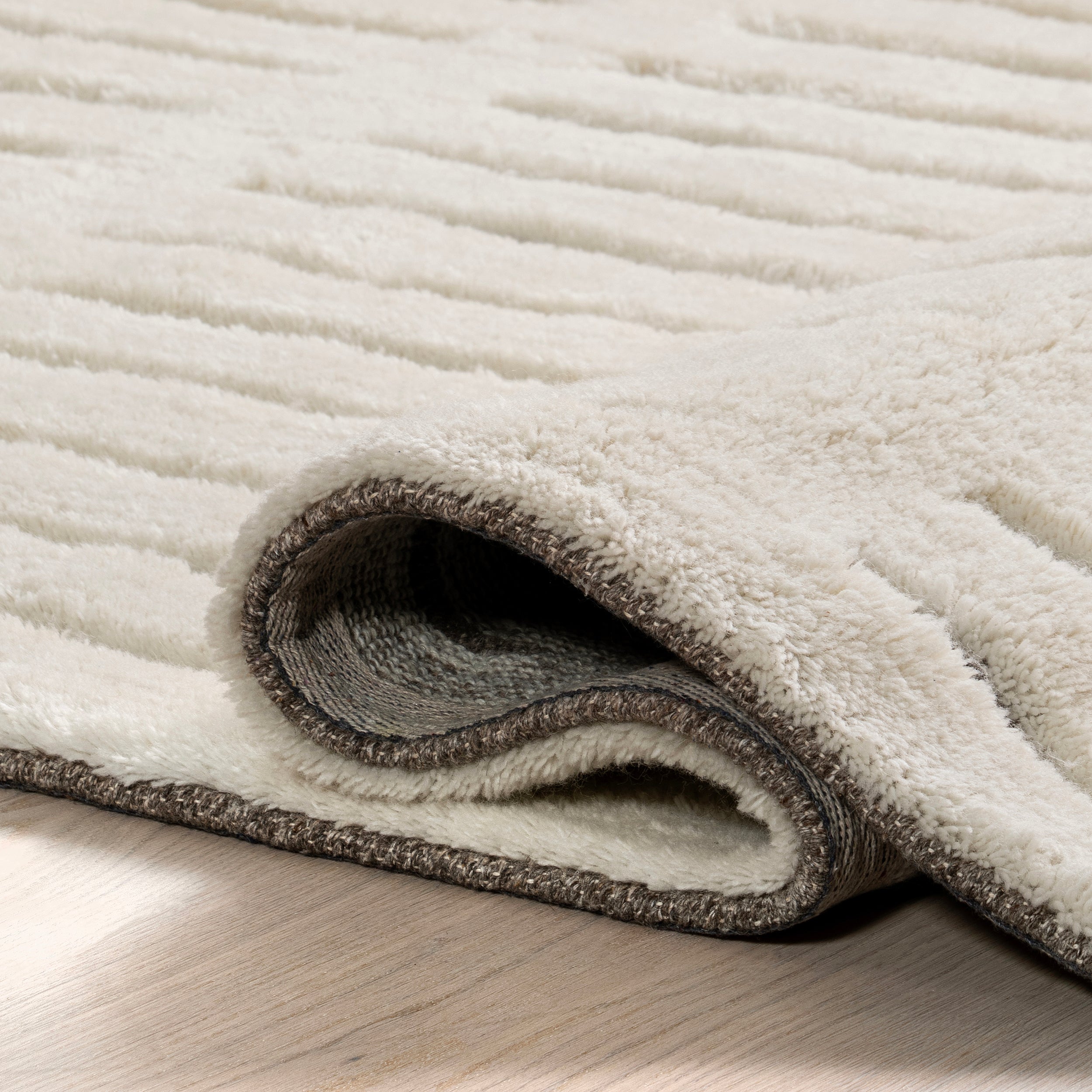 Nalini Modern Striped High-Low Wool Area Rug - Image 4