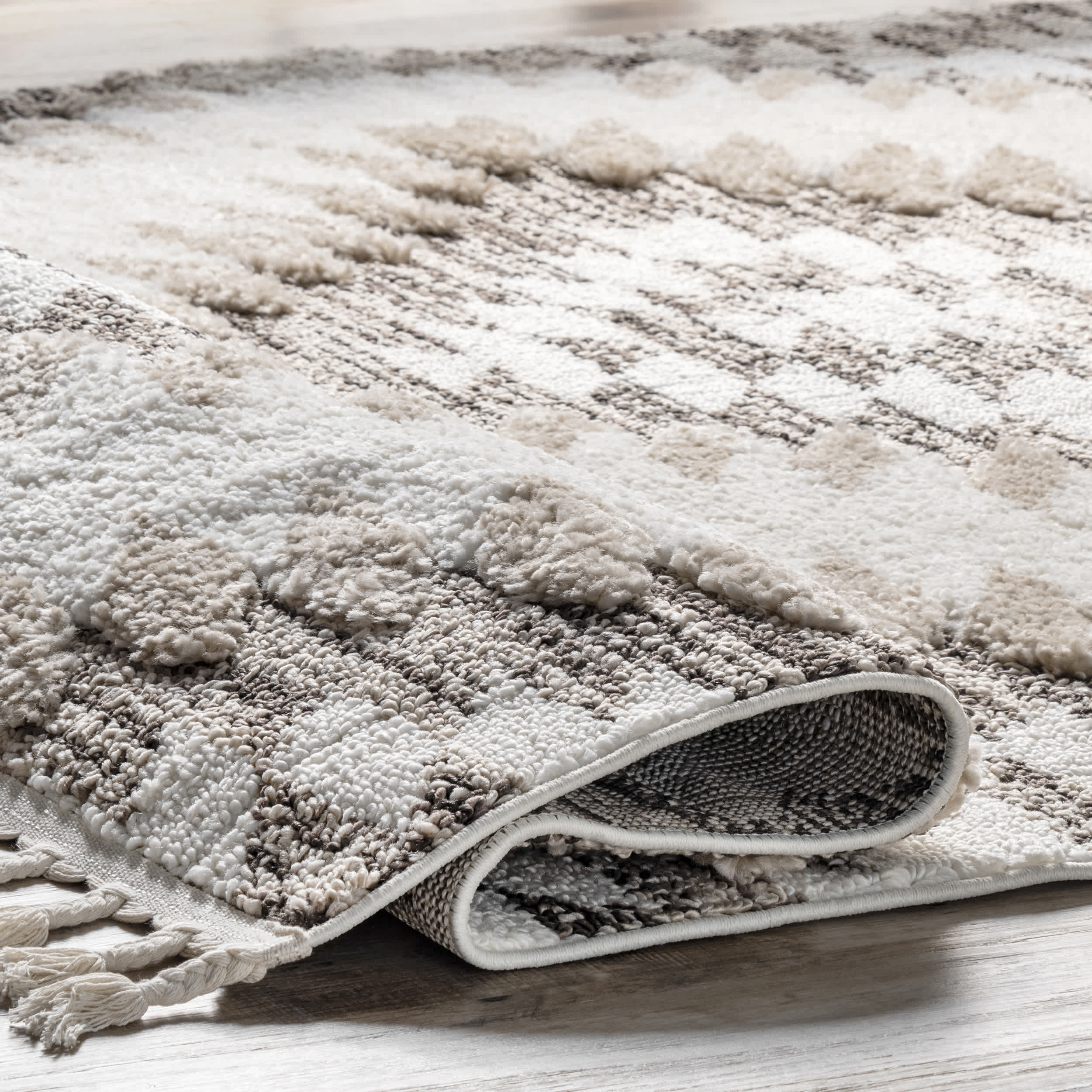 Adelade Aztec High Low Shaggy Tassel Area Rug - Image 4