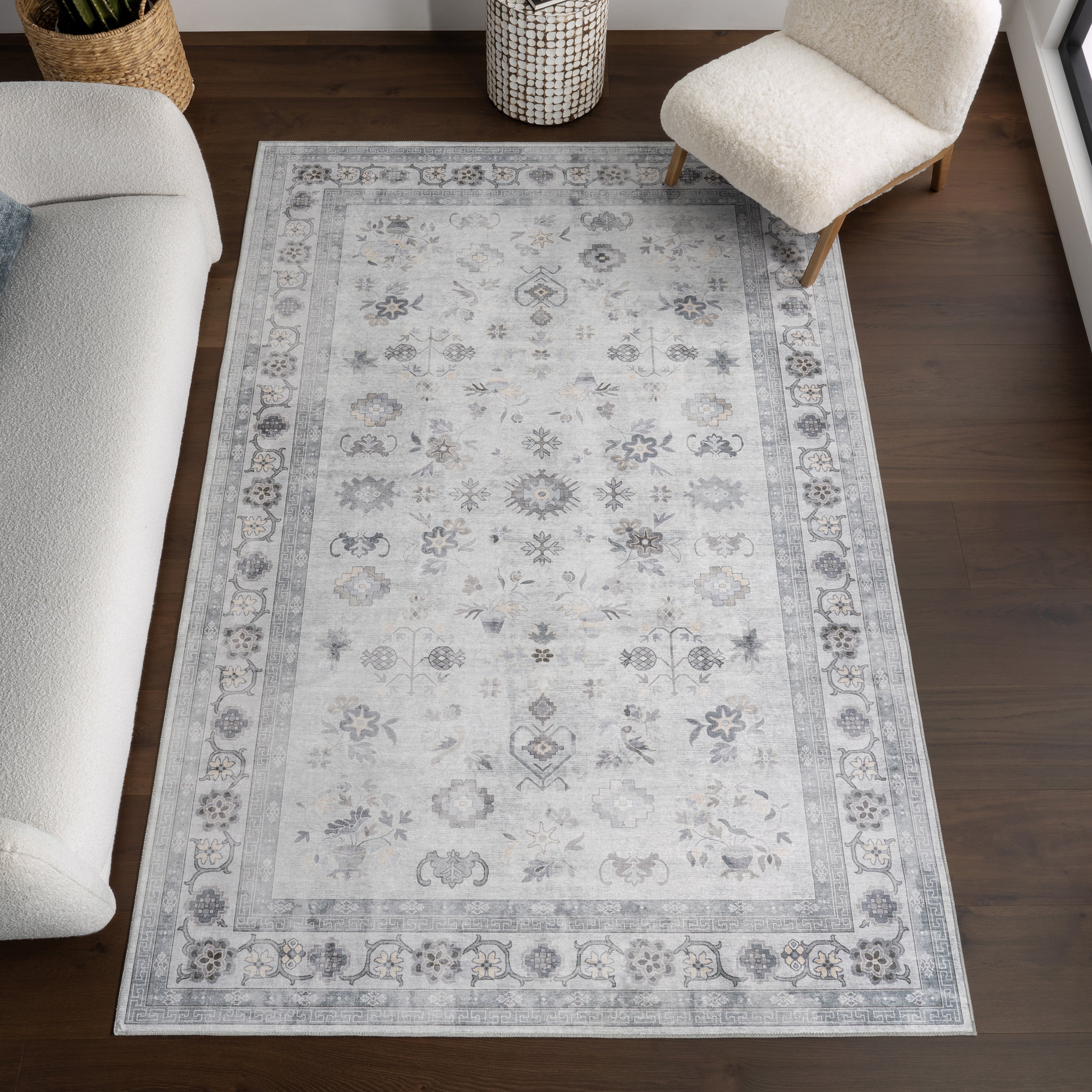 Verity SplashGuard Traditional Medallion Machine Washable Area Rug - Image 11