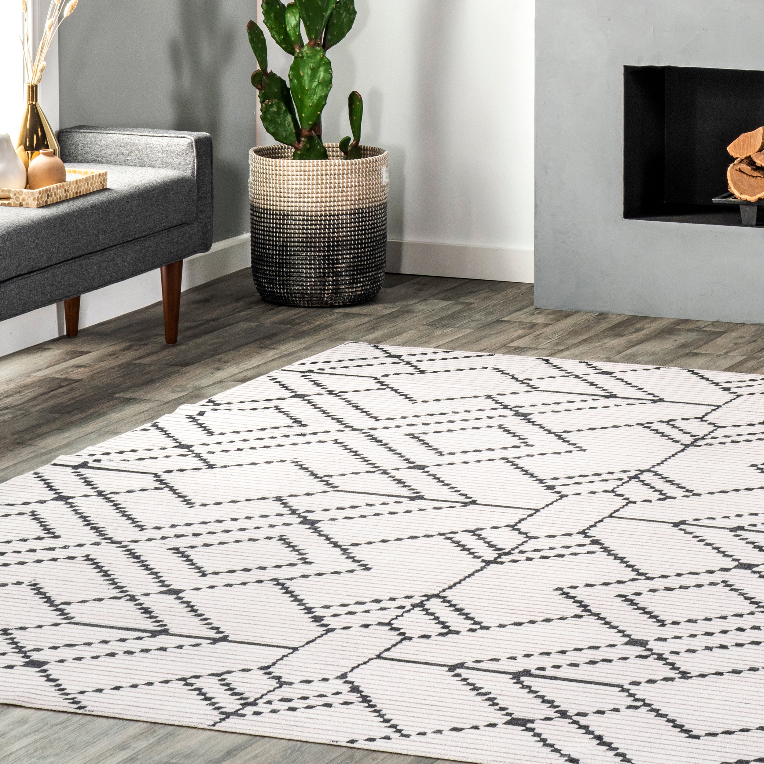 Echo Multi Diamond Machine Washable Area Rug - Image 9
