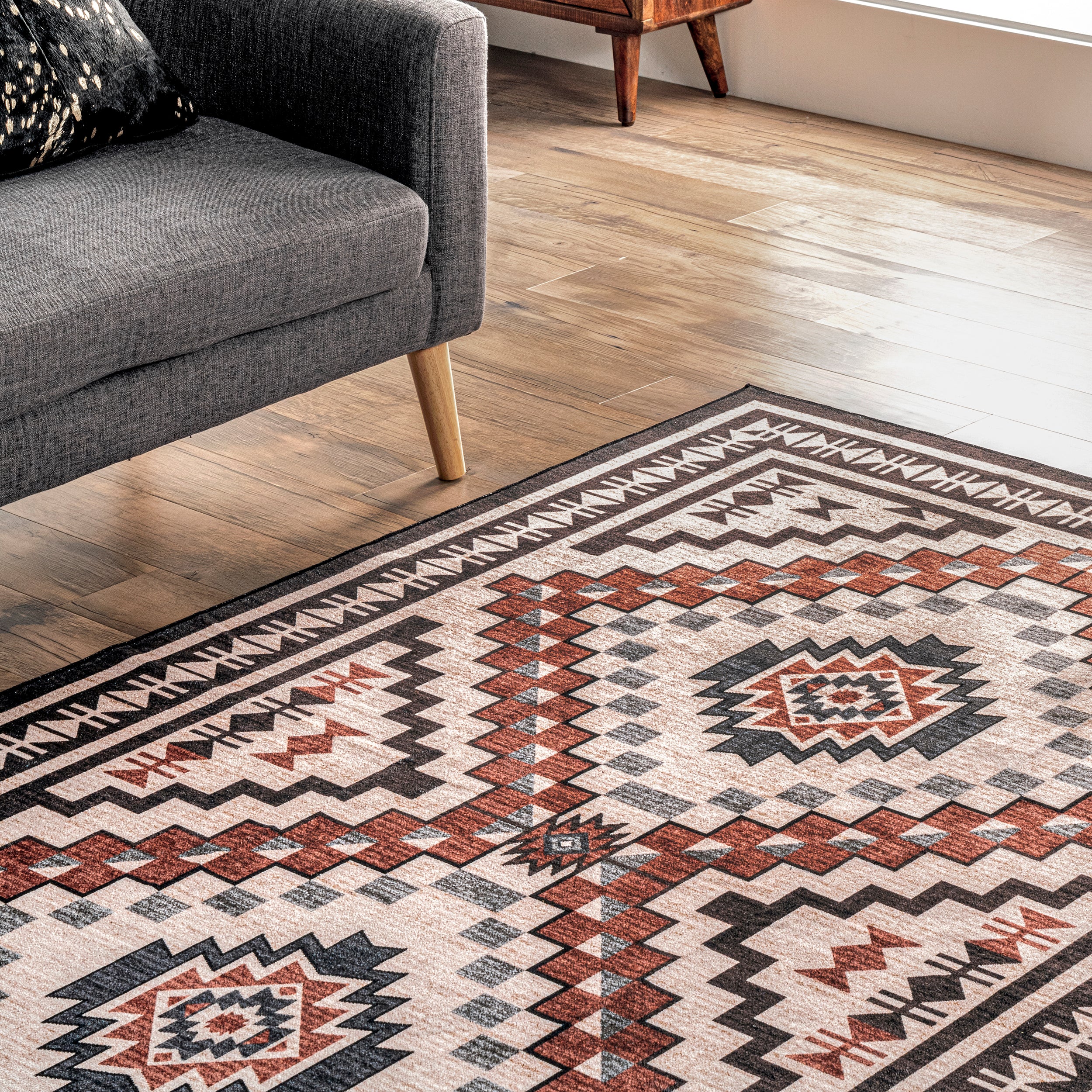 Leighton Machine Washable Southwestern Medallion Area Rug - Image 9