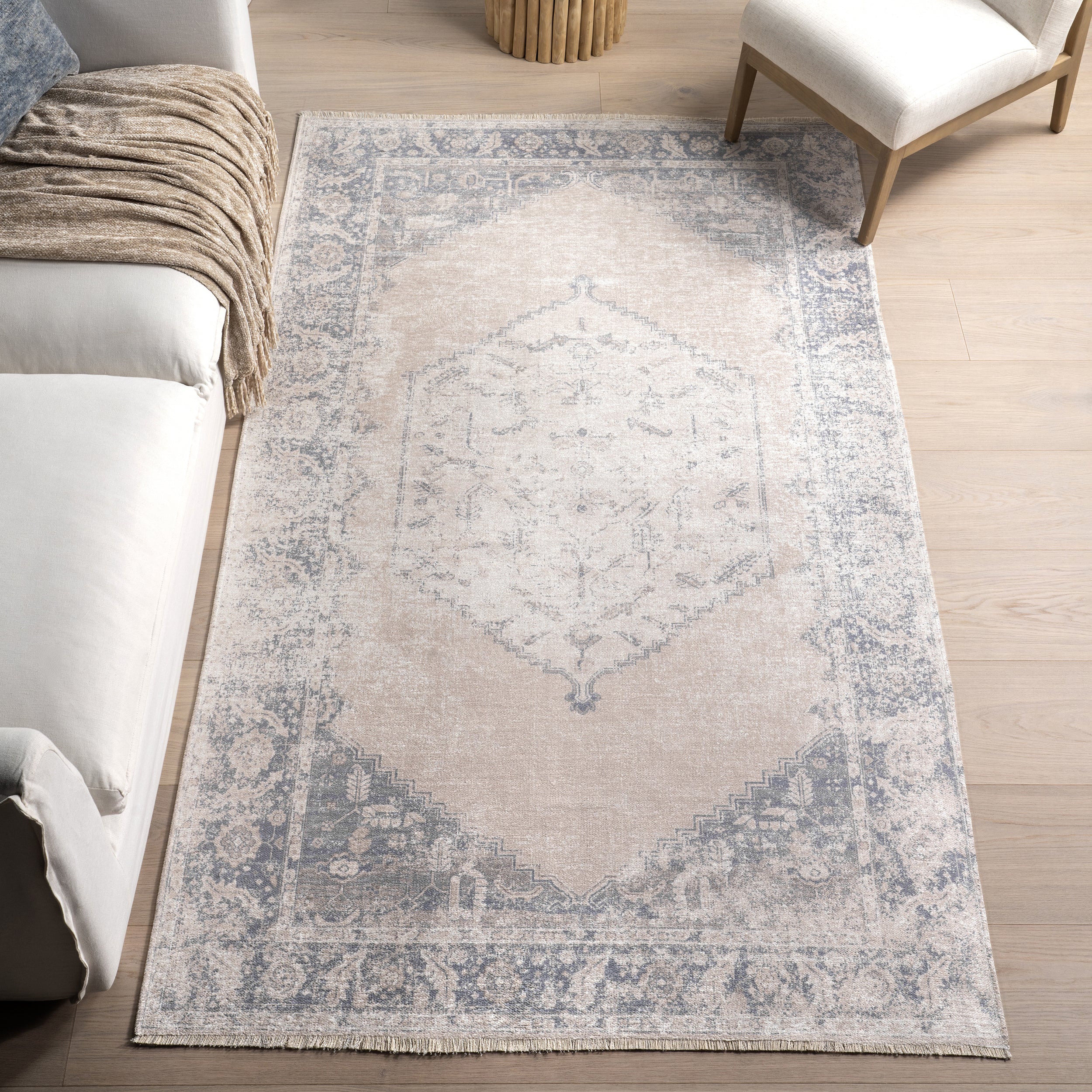 Sol SpinClean Medallion Machine Washable Area Rug - Image 2