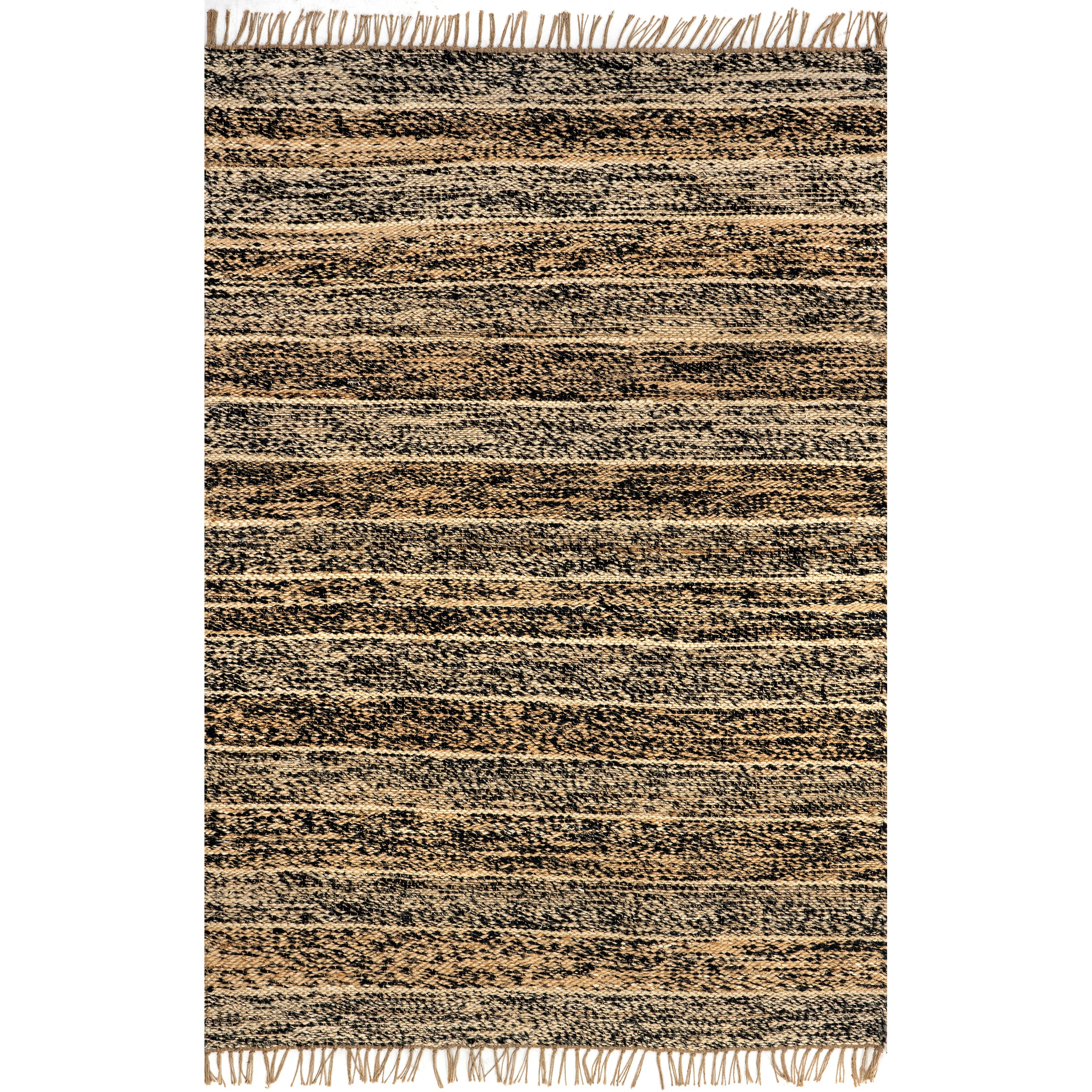Julane Striped Jute Tassel Area Rug