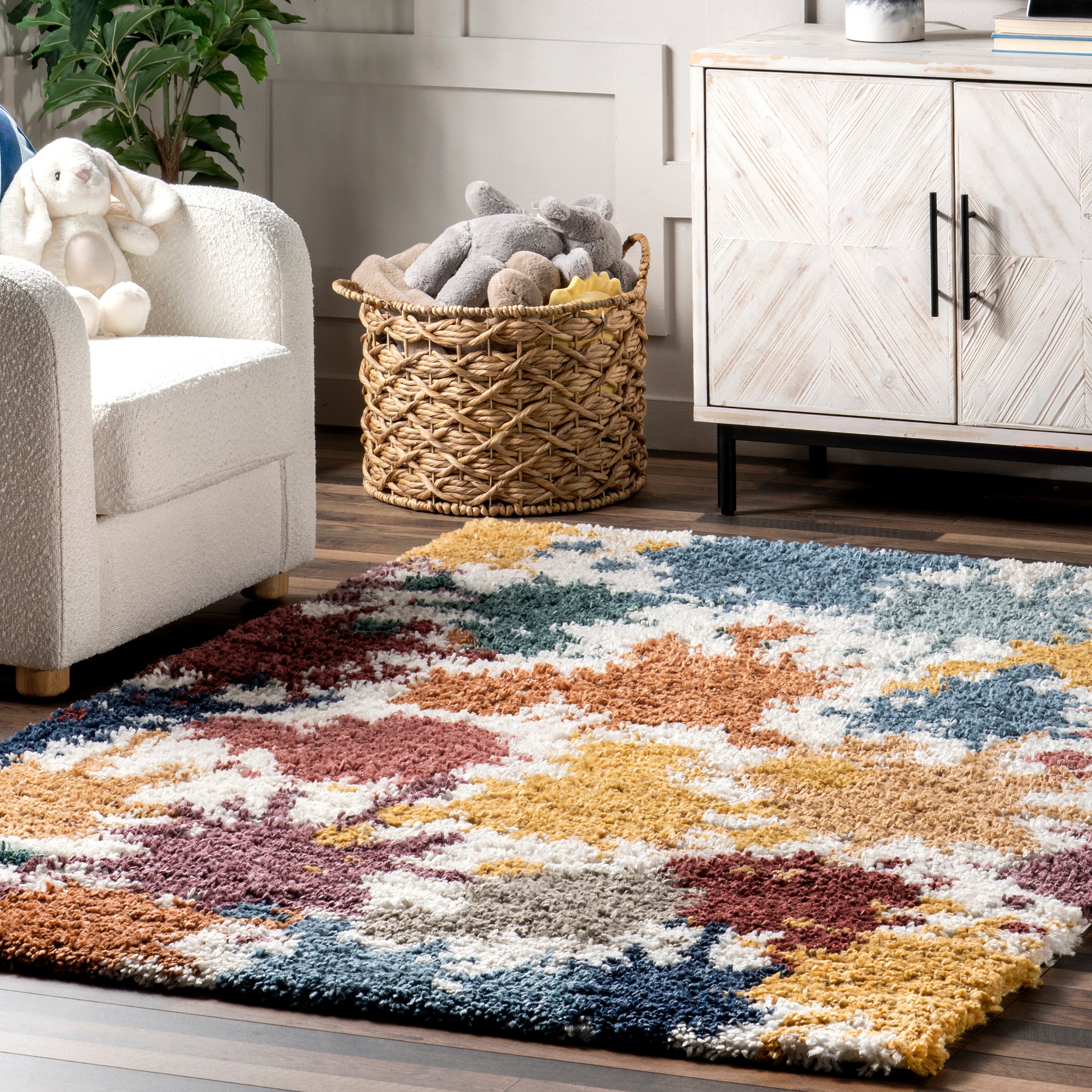Queenie Colorful Splatter Kids Shag Area Rug - Image 9