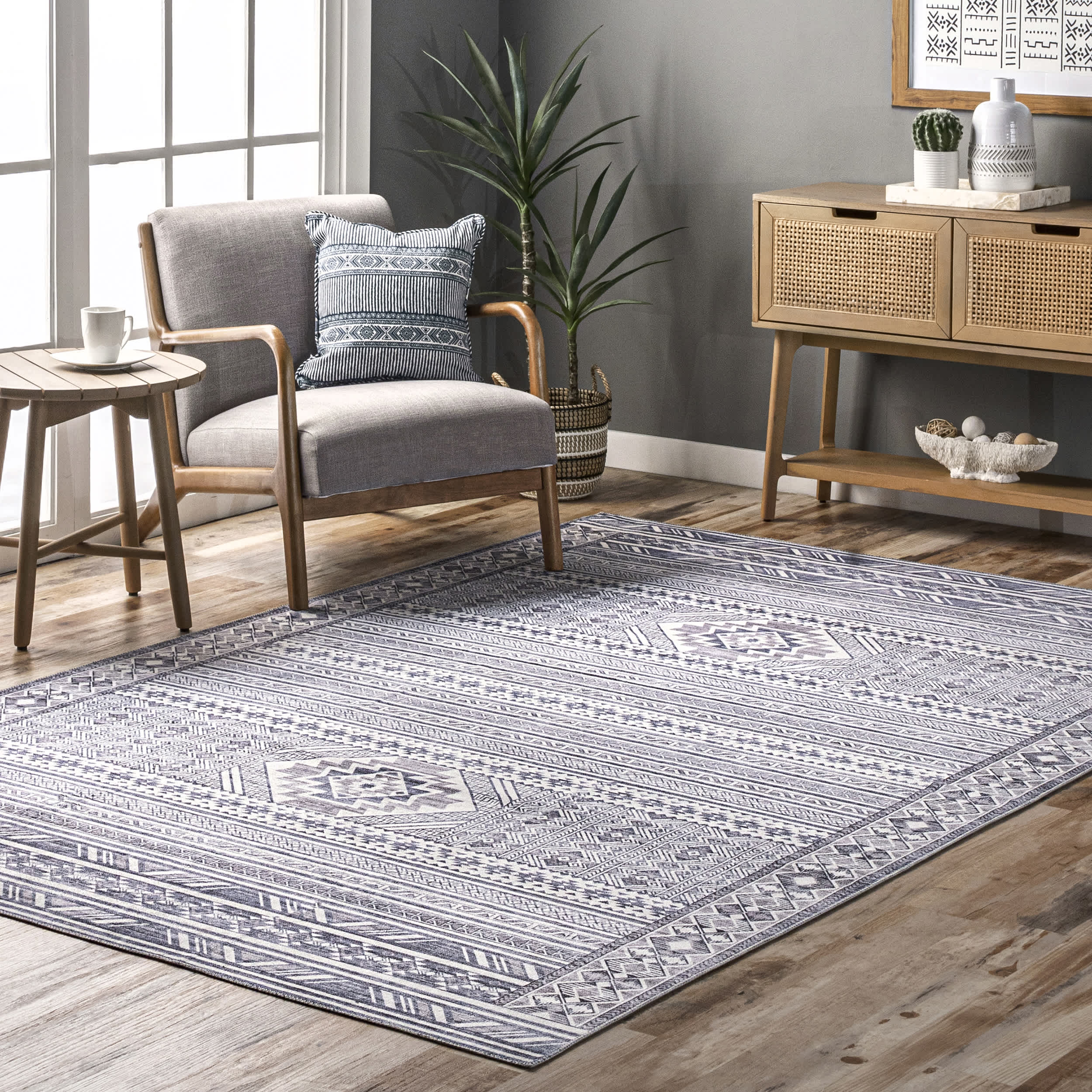 Jenine Southwestern Machine Washable Area Rug - Image 2