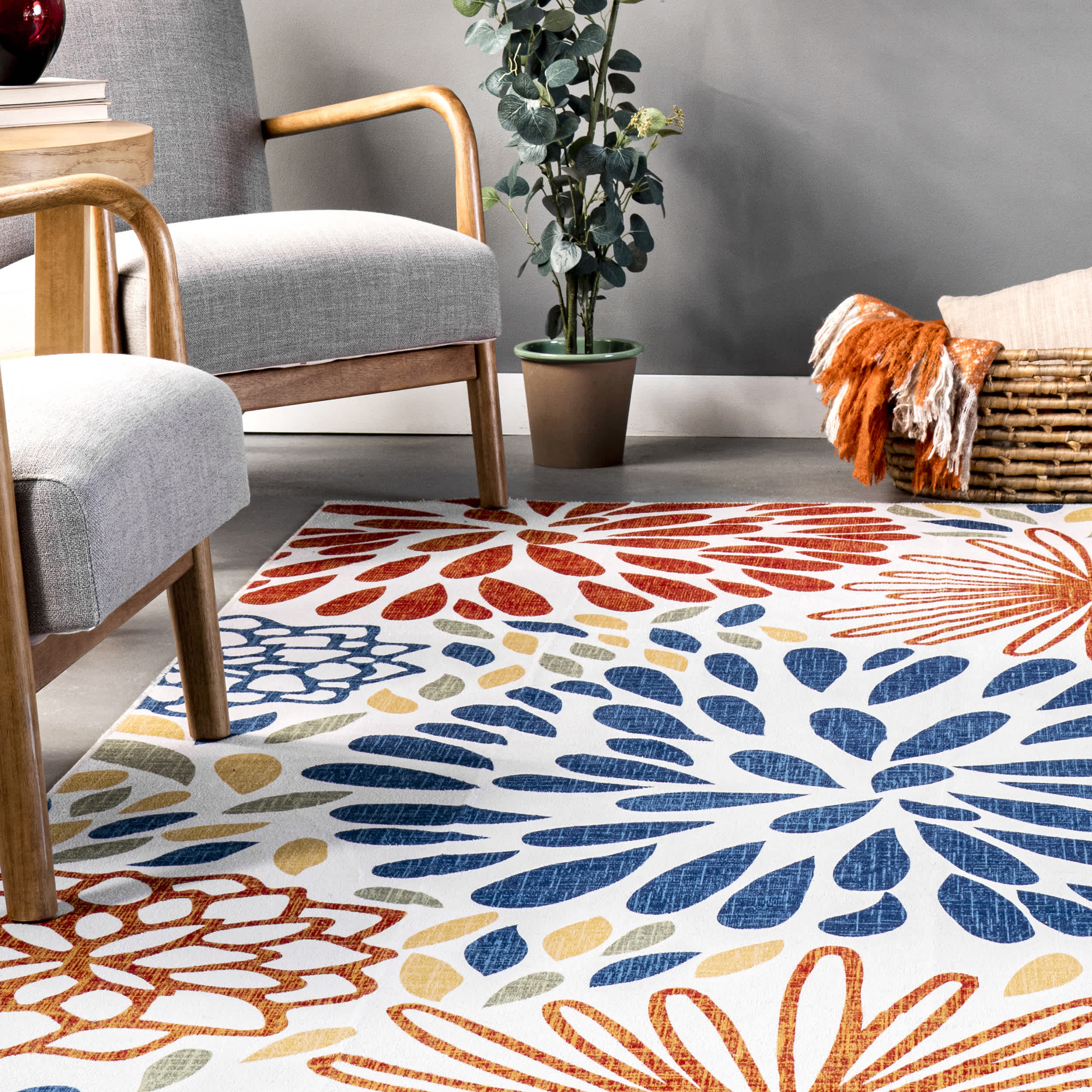 McEwen Bohemian Floral Machine Washable Area Rug - Image 8