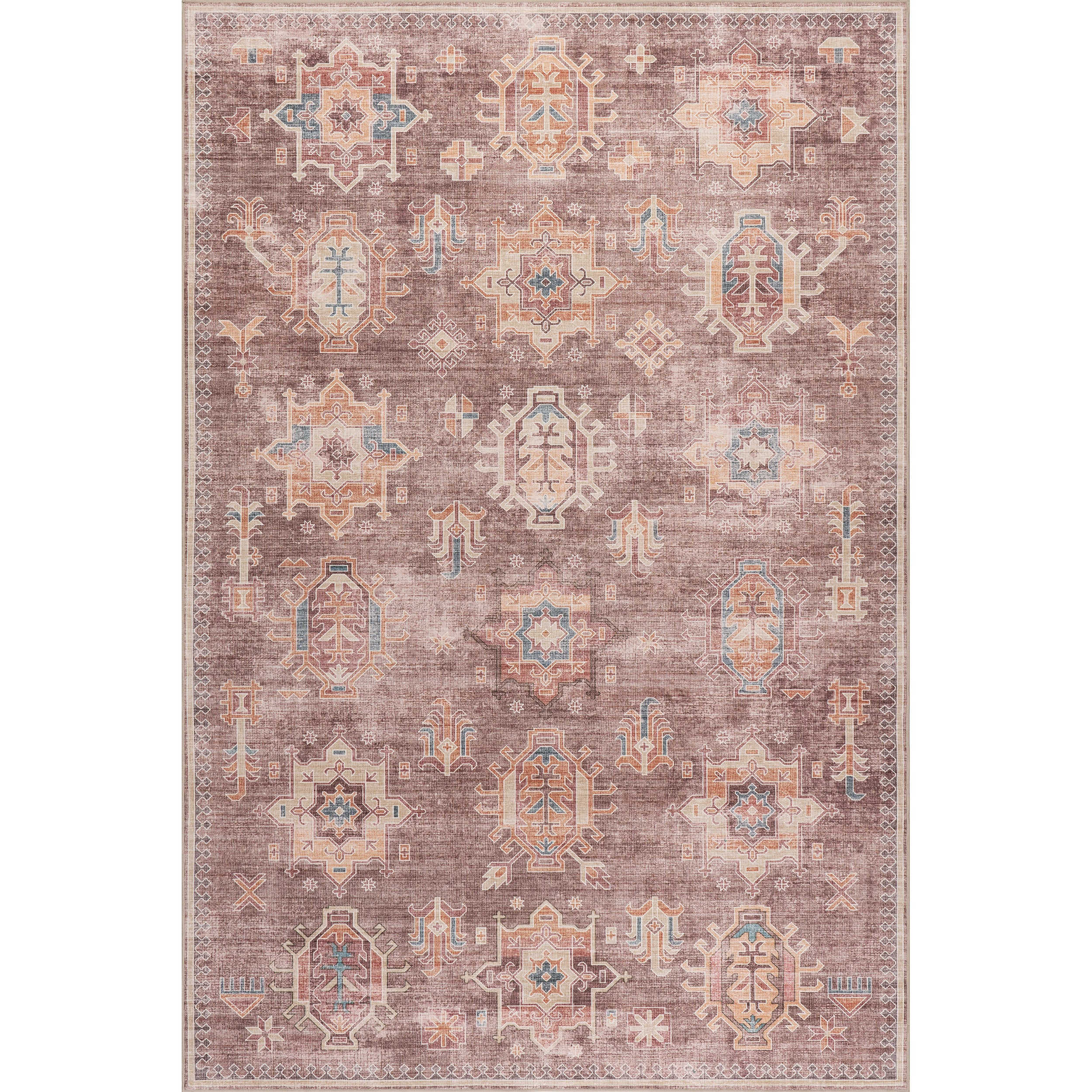 Philomena Medallion Spill Proof Machine Washable Area Rug