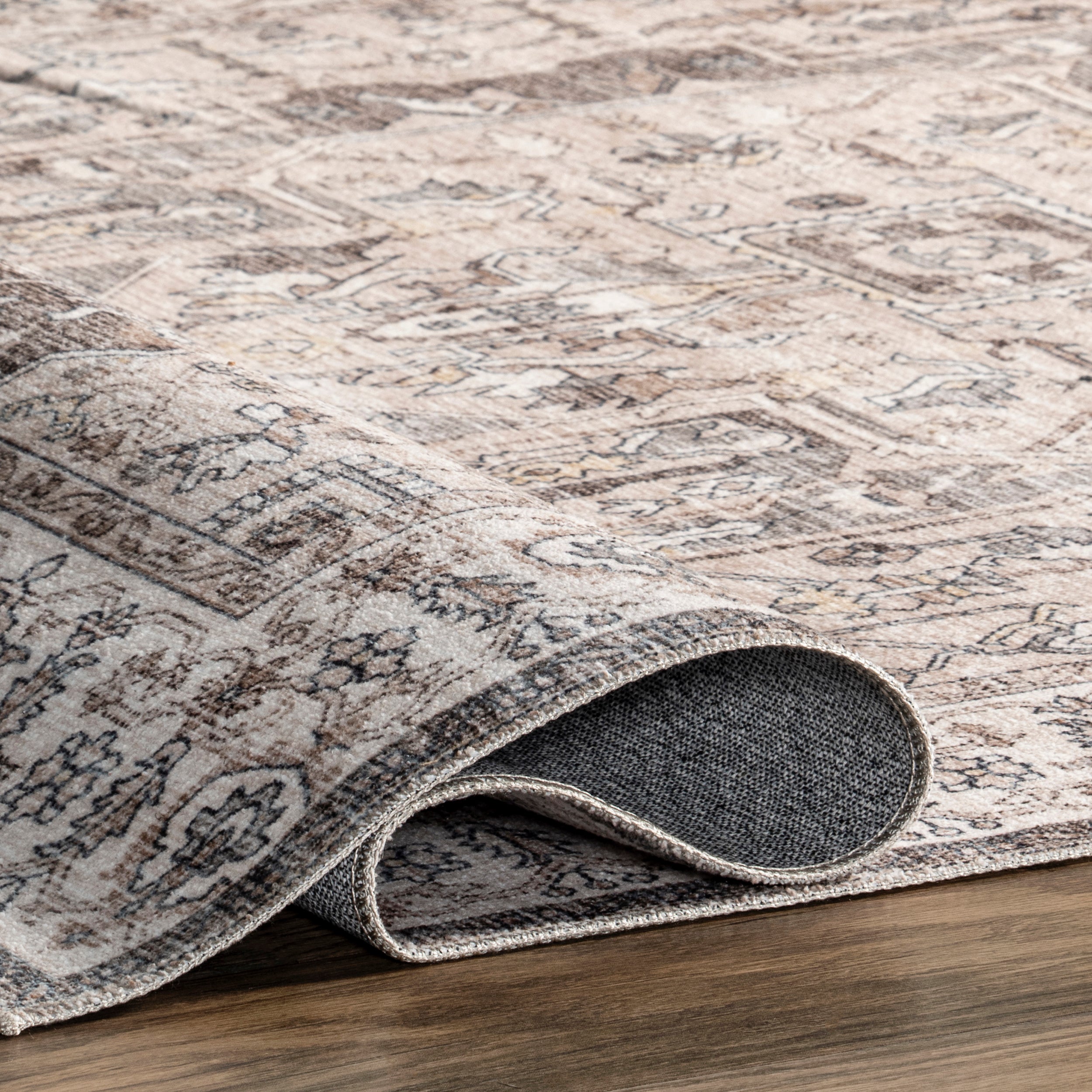 Brielle Machine Washable Vintage Medallion Area Rug - Image 17